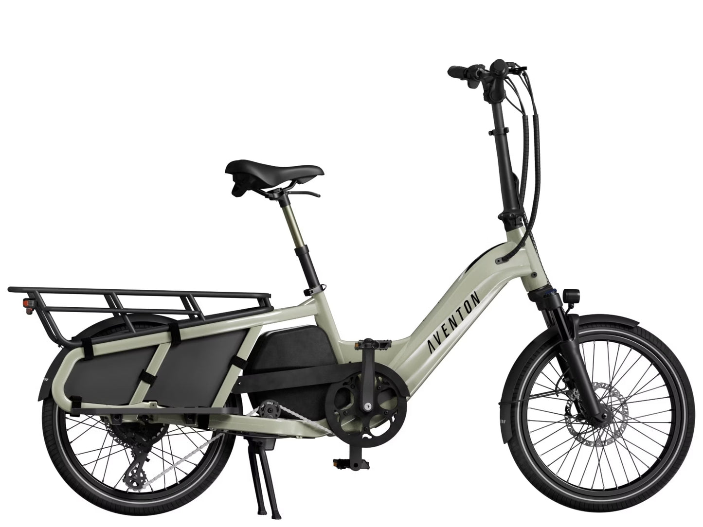 Aventon Abound Compact folding cargo eBike Sage Side profile