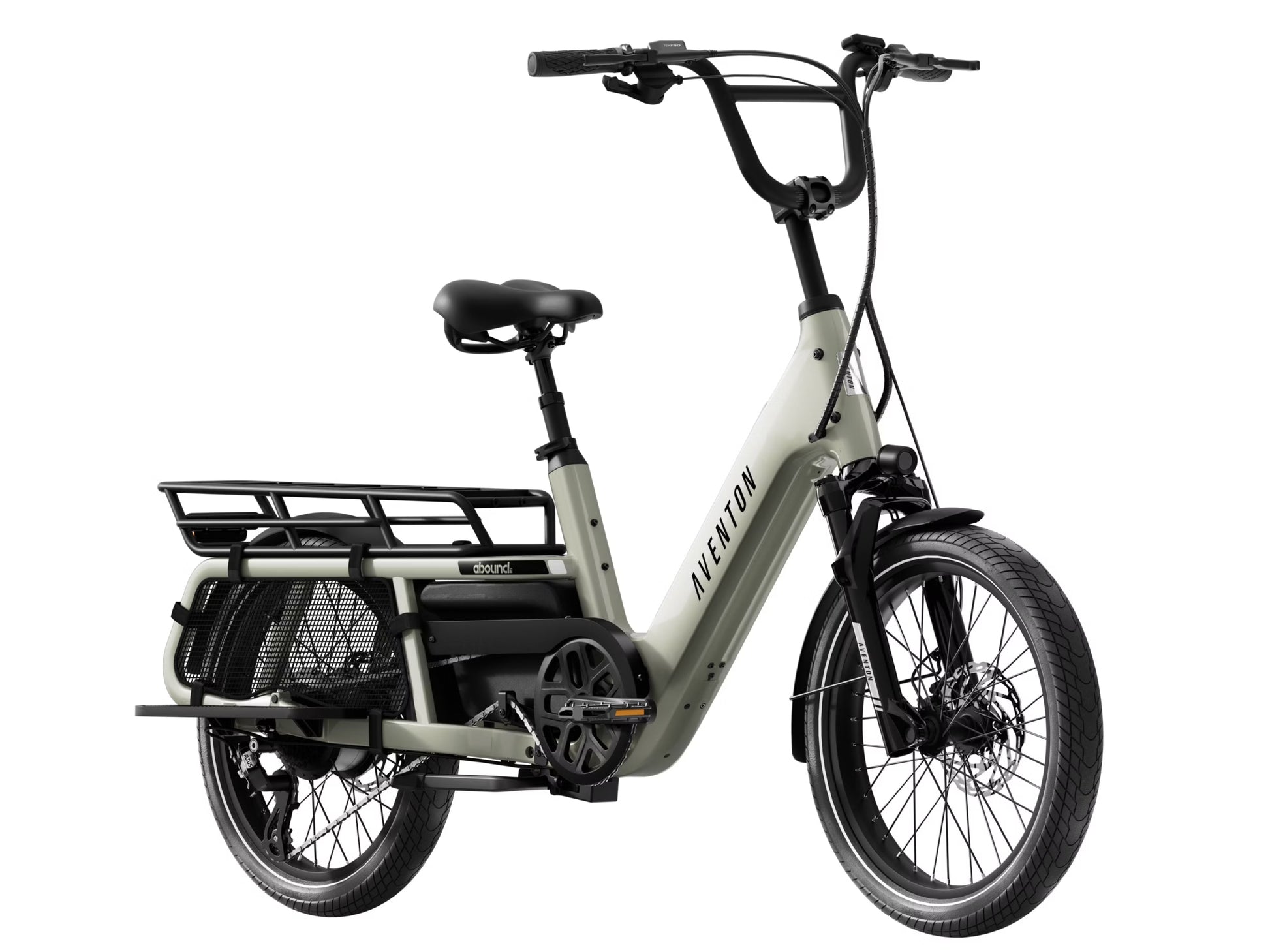 Aventon Abound LR Cargo Electric bike Sage Forward facing view