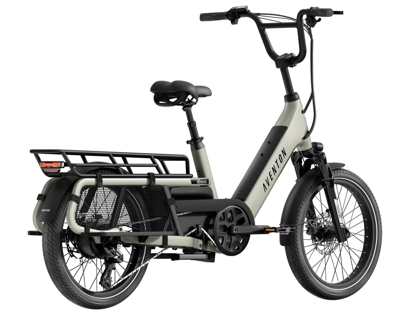 Aventon Abound LR Cargo Electric bike Sage Rear facing view