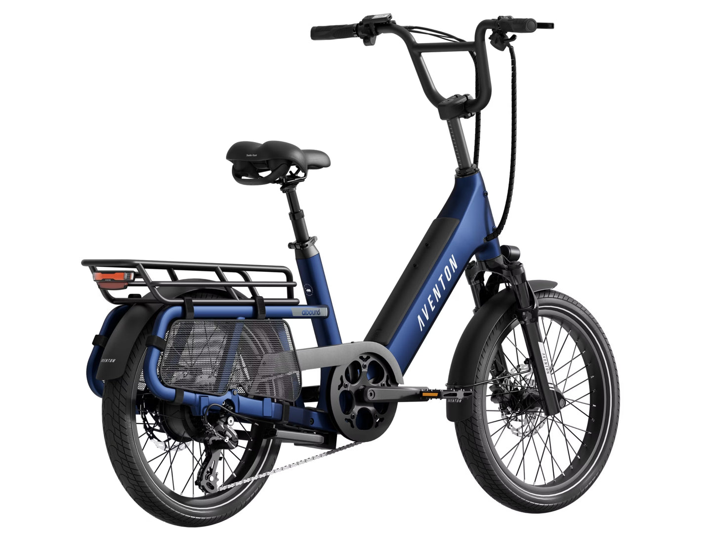 Aventon Abound SR Compact cargo Cobalt Rear facing view