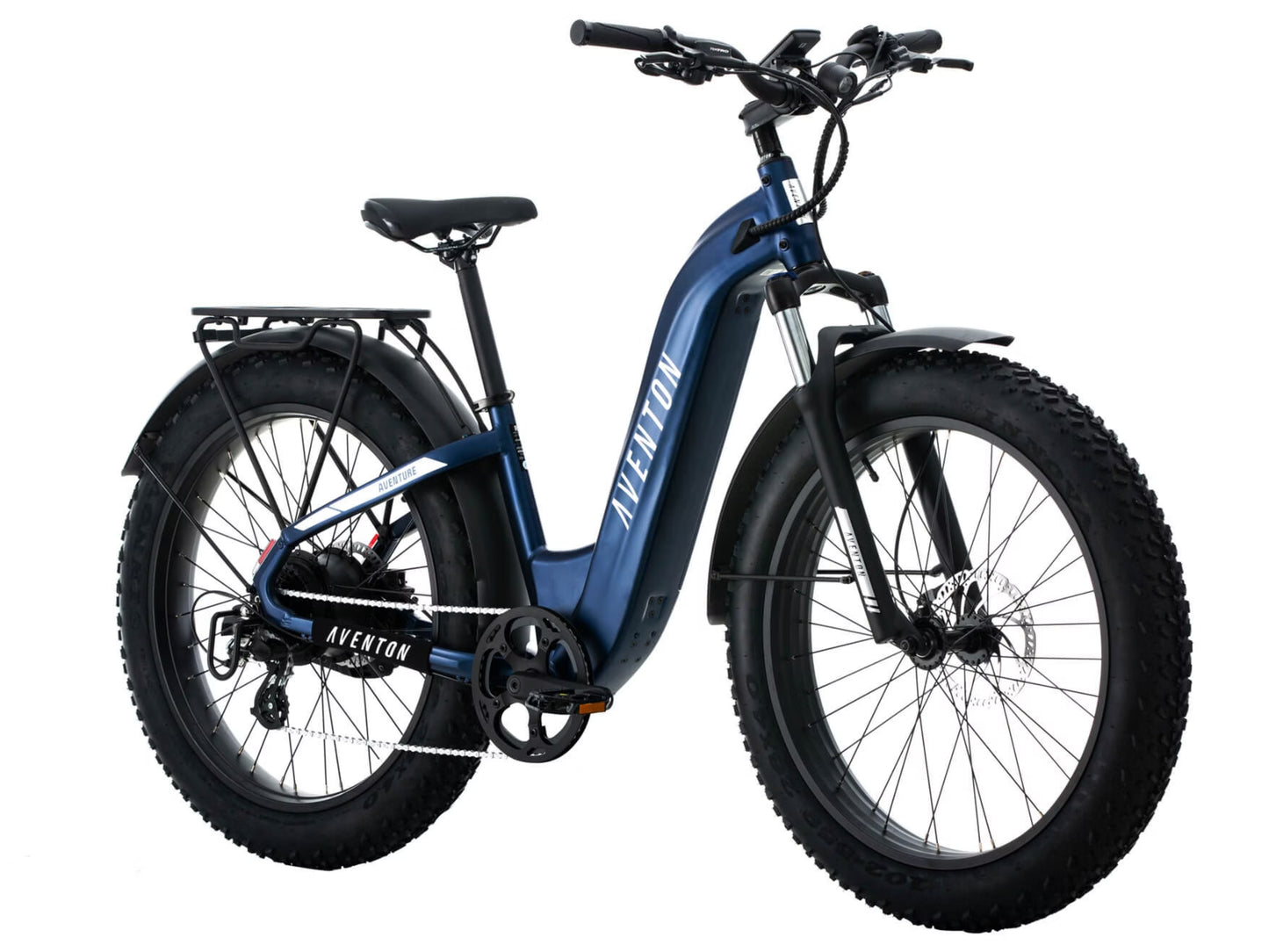 Aventon Aventure.2 Step-through Hardtail All Terrain Electric Bike Cobalt blue Forward facing view