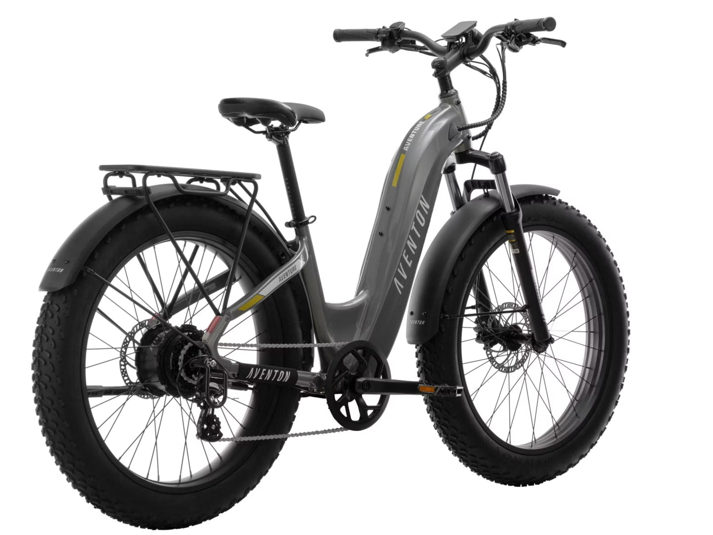 Aventon Aventure.2 Step-through Hardtail All Terrain Electric Bike Slate grey Rear facing view