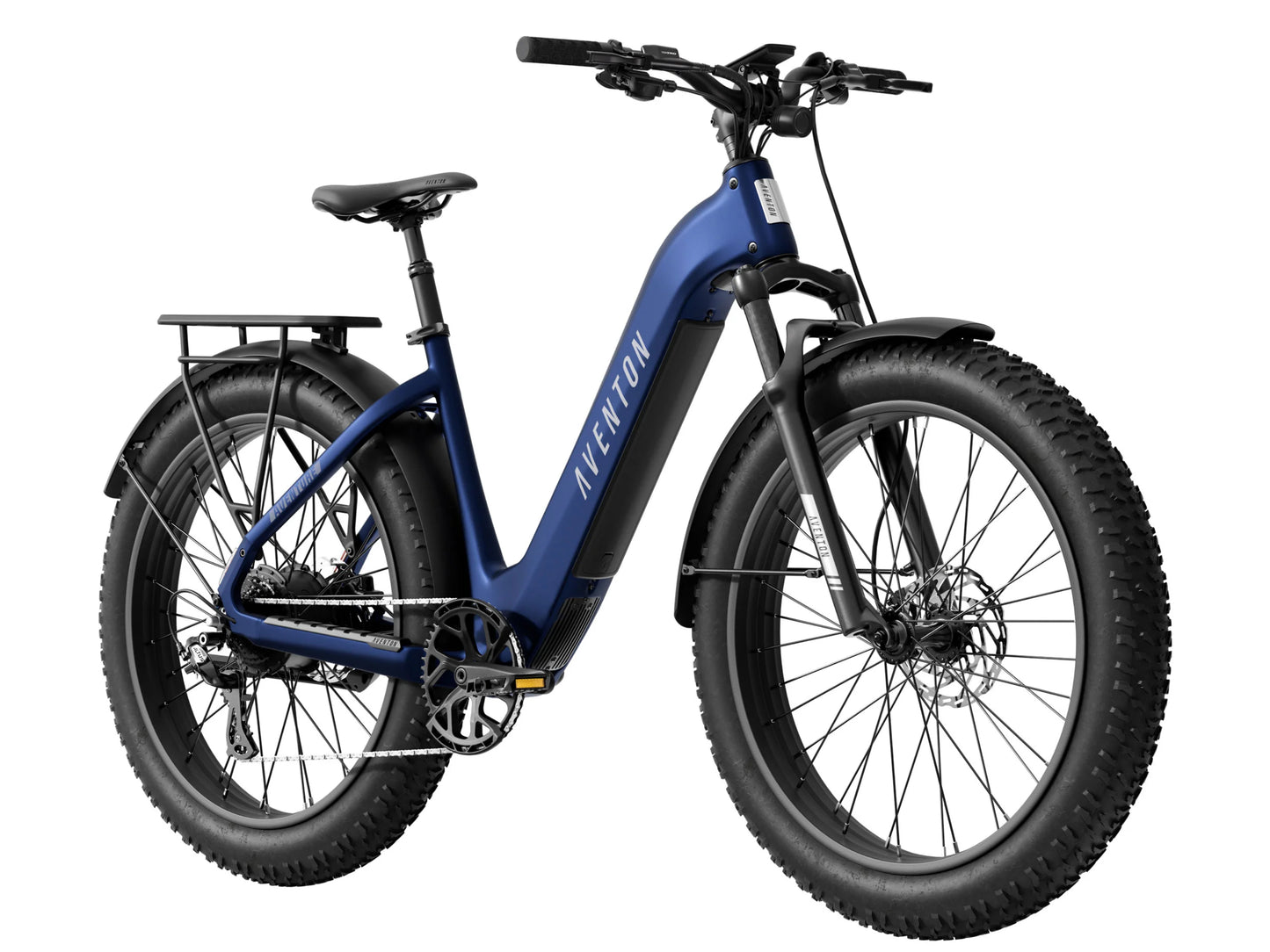 Aventon Aventure 3 Step Through eMTB hardtail Cobalt blue Forward facing view