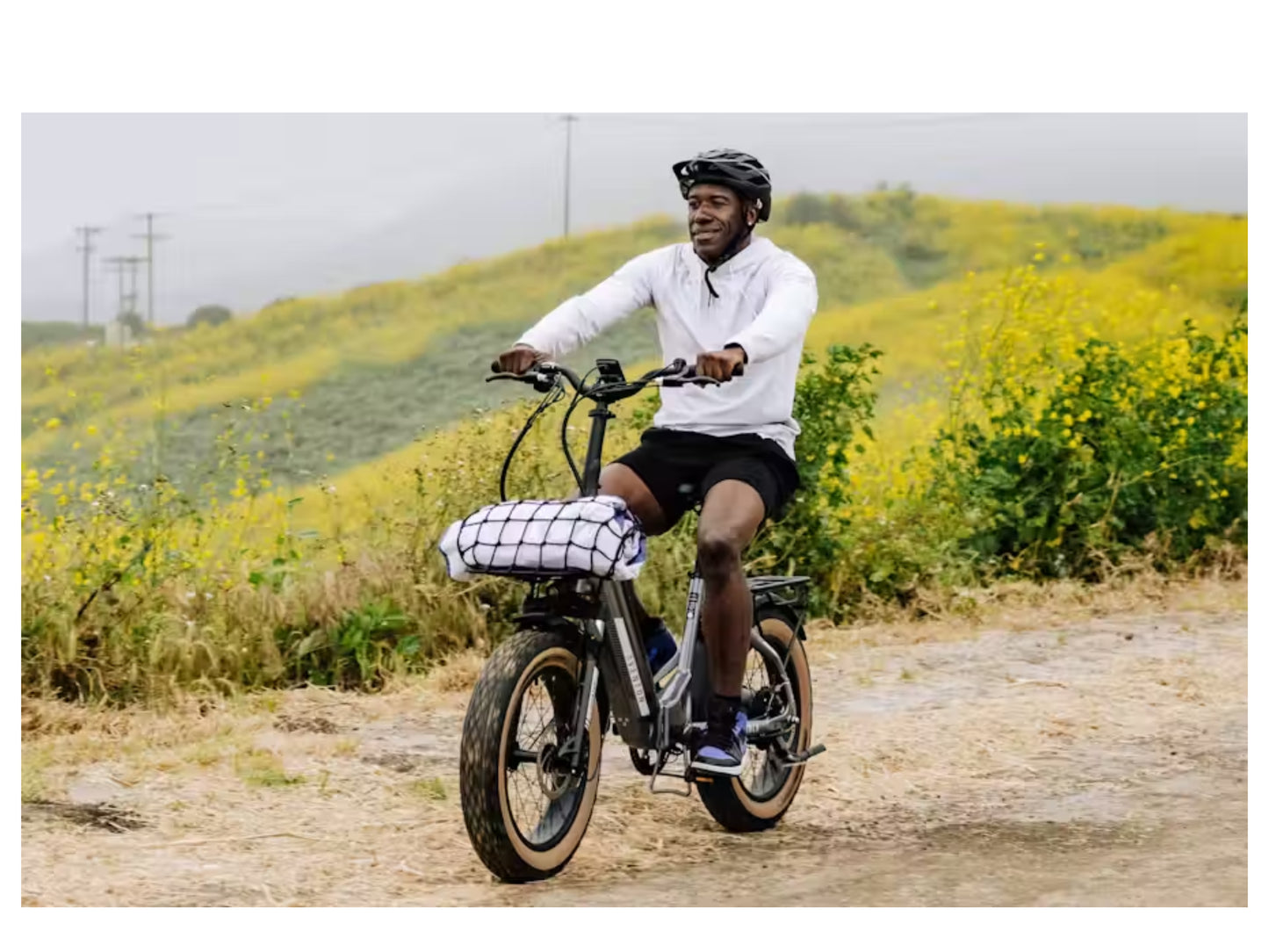 Aventon Cargo Net Shown on front rack
