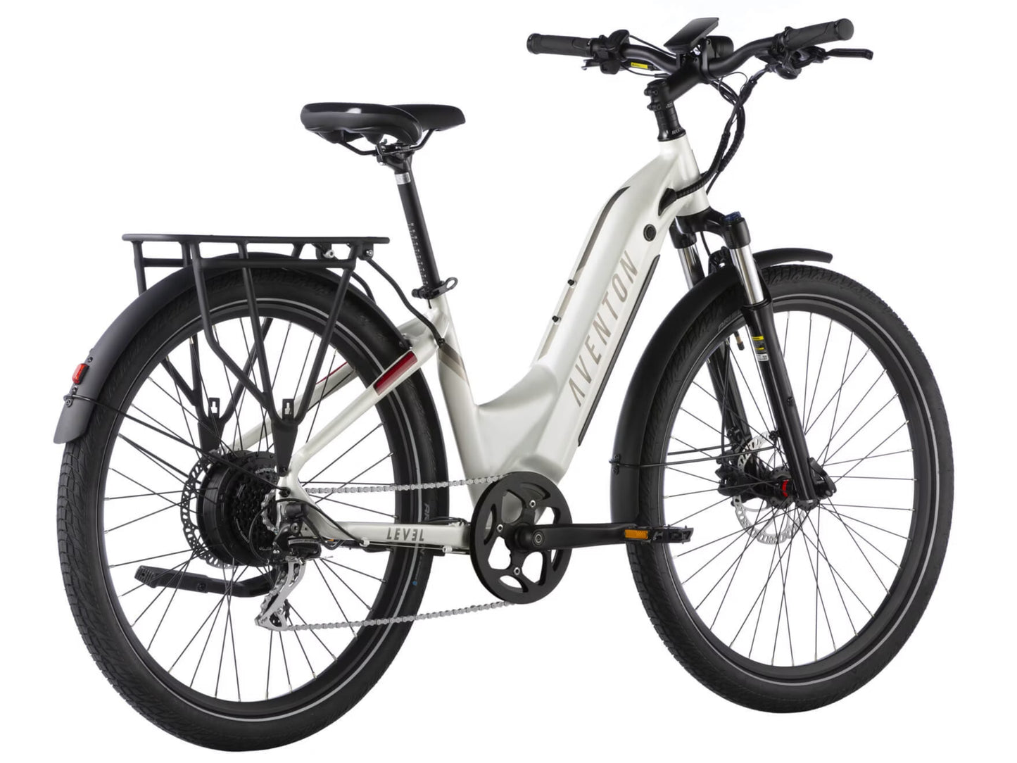 Aventon Level 2 Step-Through ebike Road / commuter Polar Rear facing view