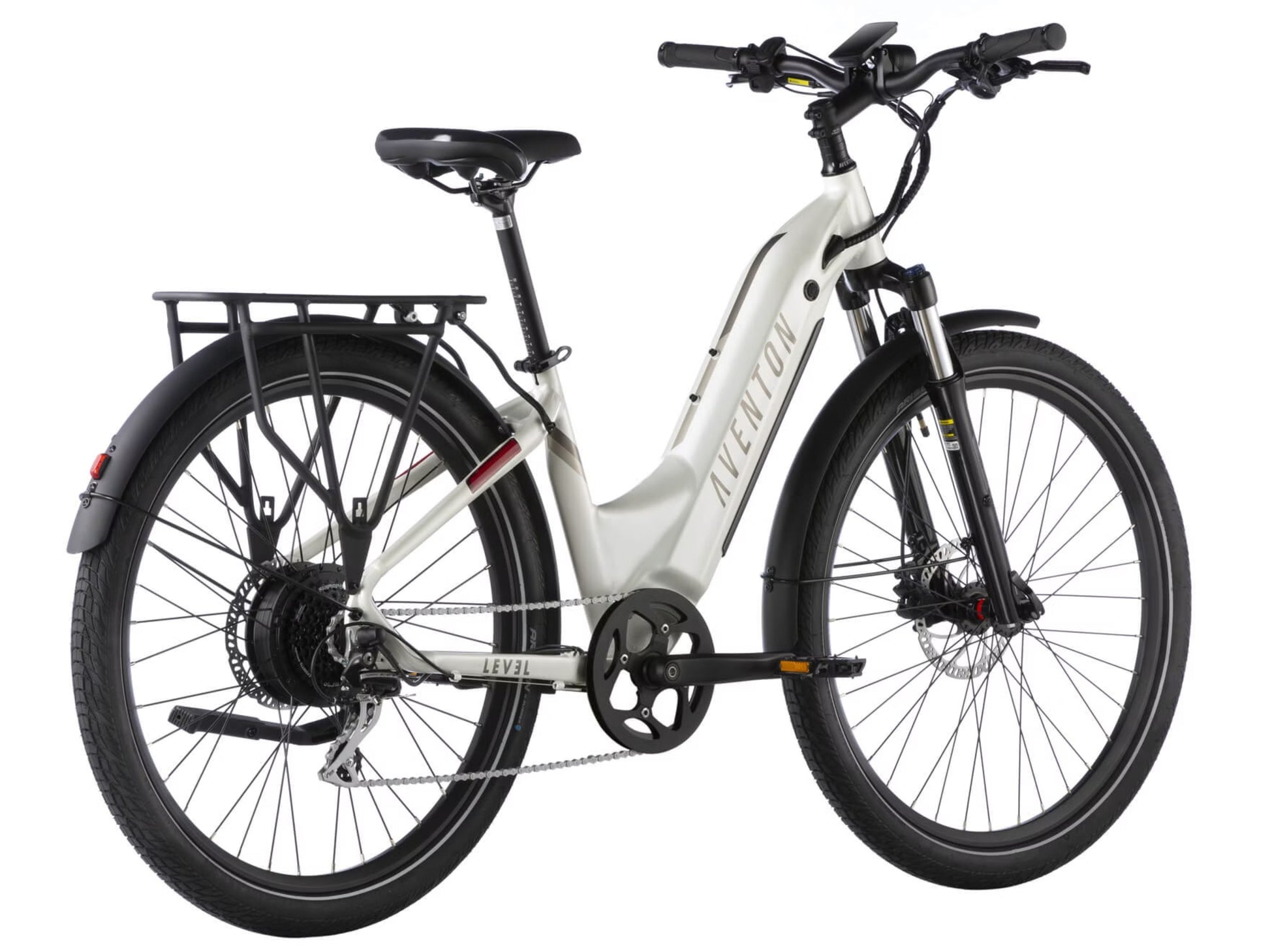Aventon Level 2 Step-Through ebike Road / commuter Polar Rear facing view
