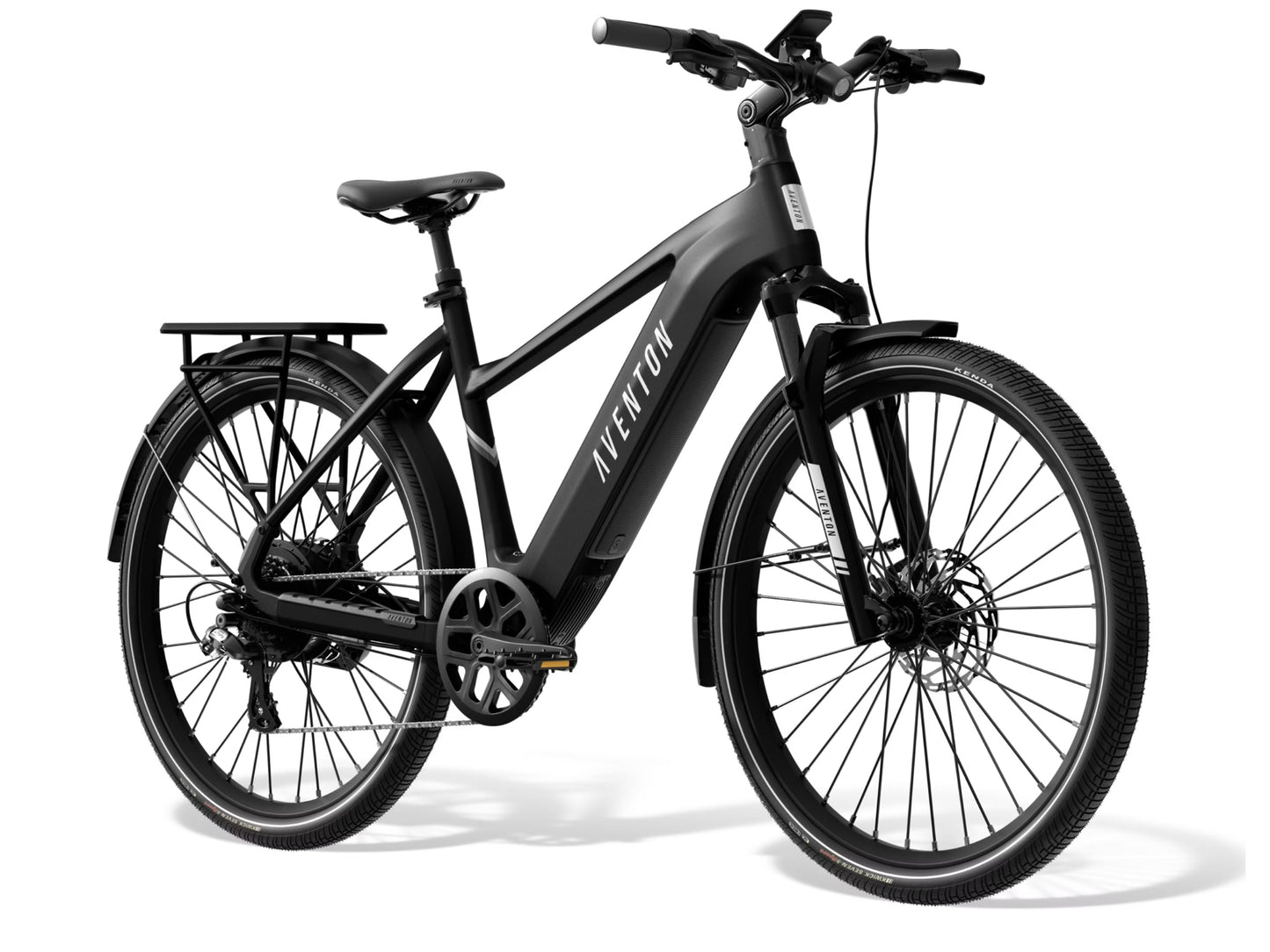 Aventon Level 3 Road / commuter eBike Matte black Forward facing view