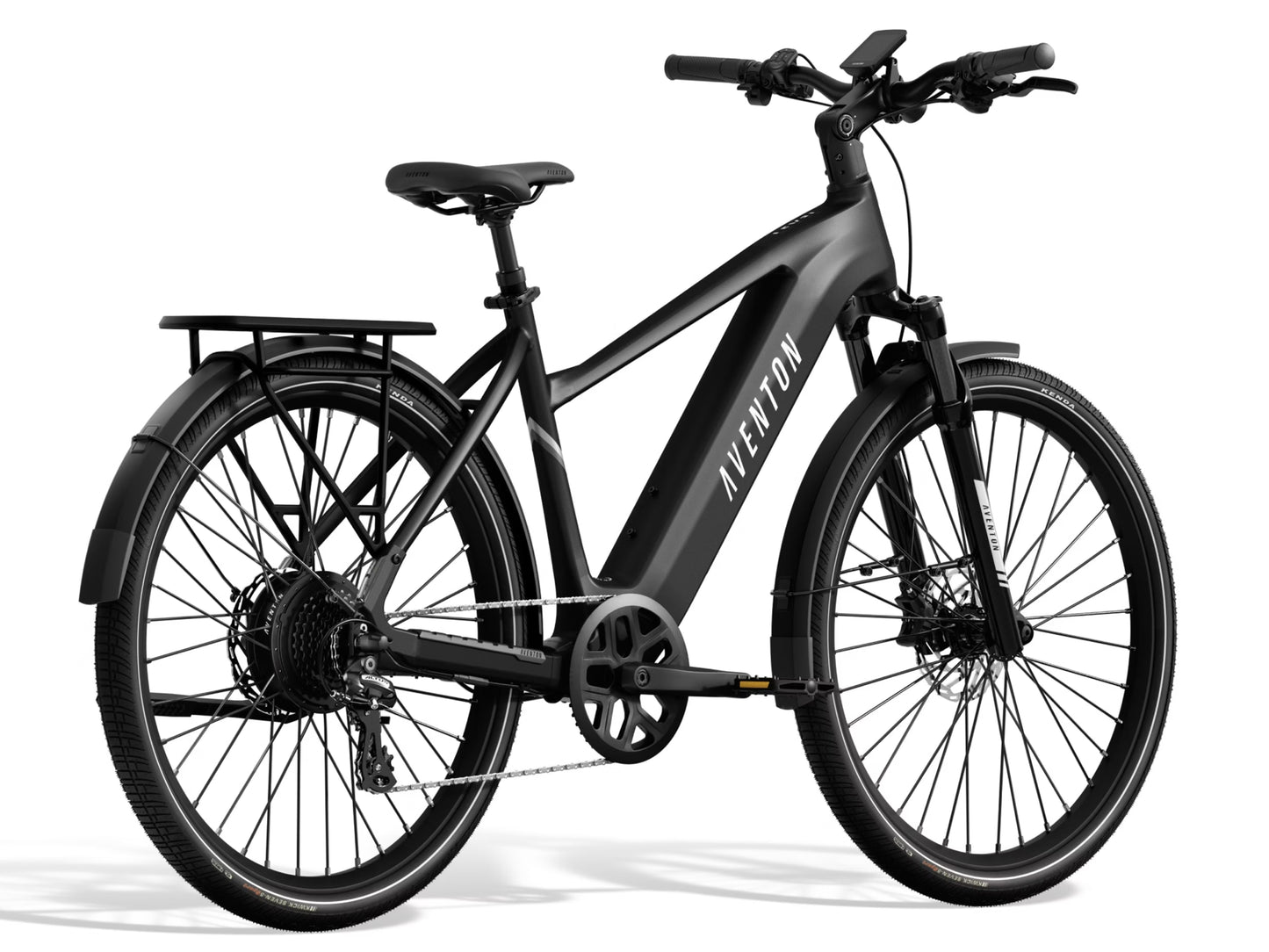 Aventon Level 3 Road / commuter eBike Matte black Rear facing view