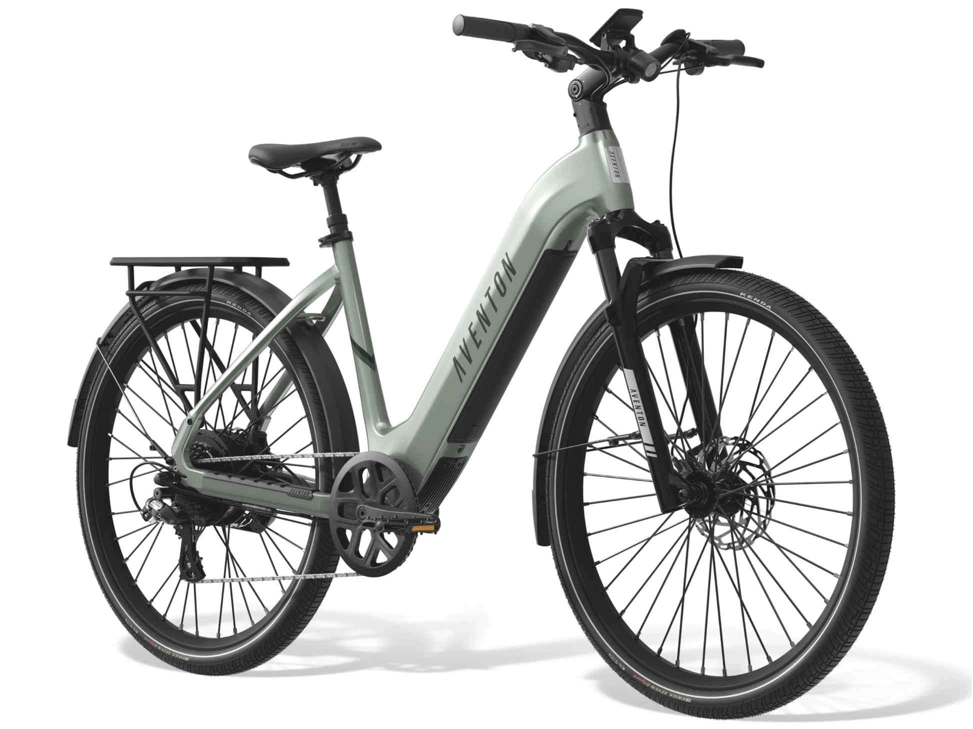 Aventon Level 3 Step-Through Road / commuter eBike Glacier mint Forward facing view