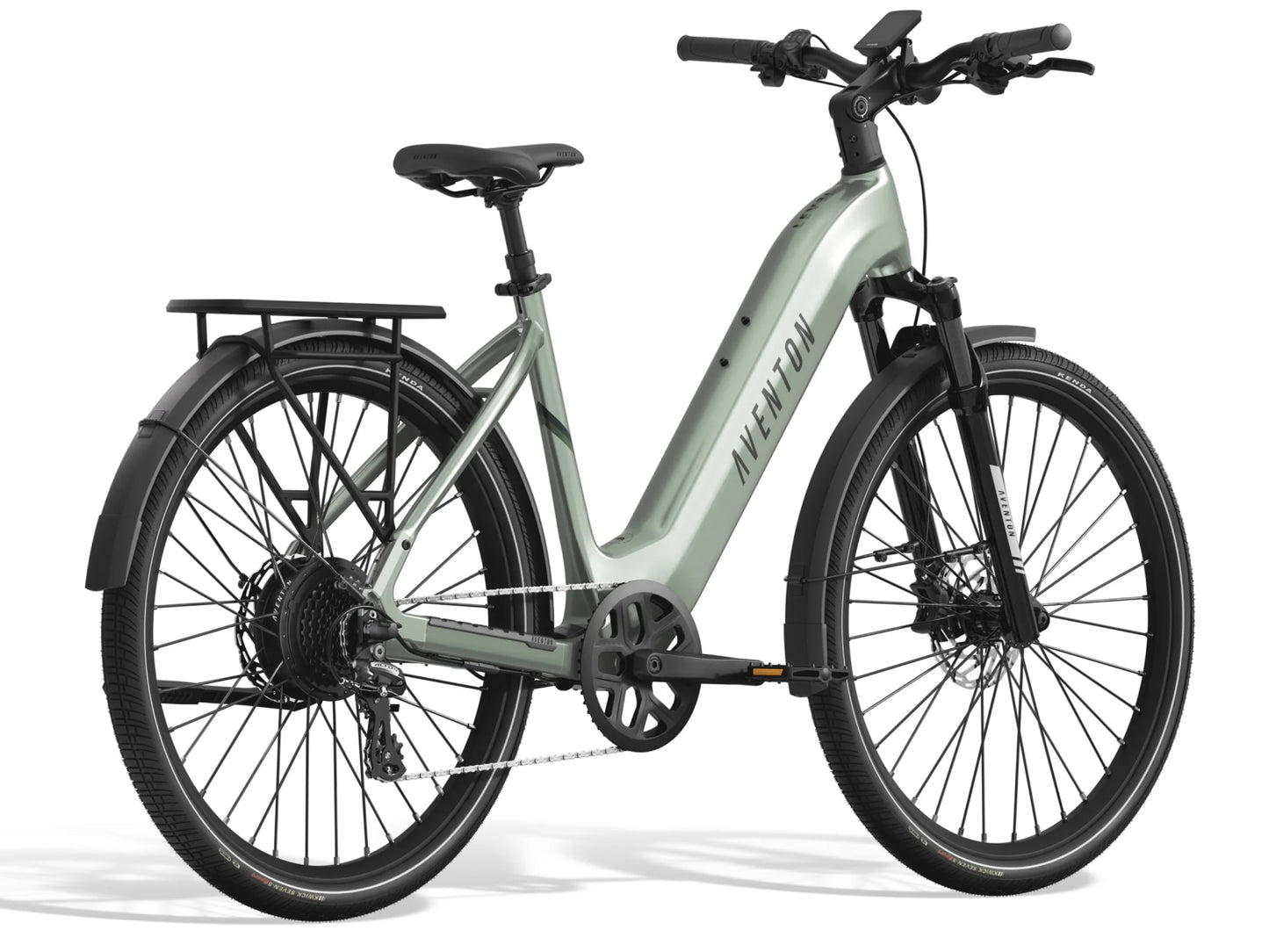 Aventon Level 3 Step-Through Road / commuter eBike Glacier mint Rear facing view