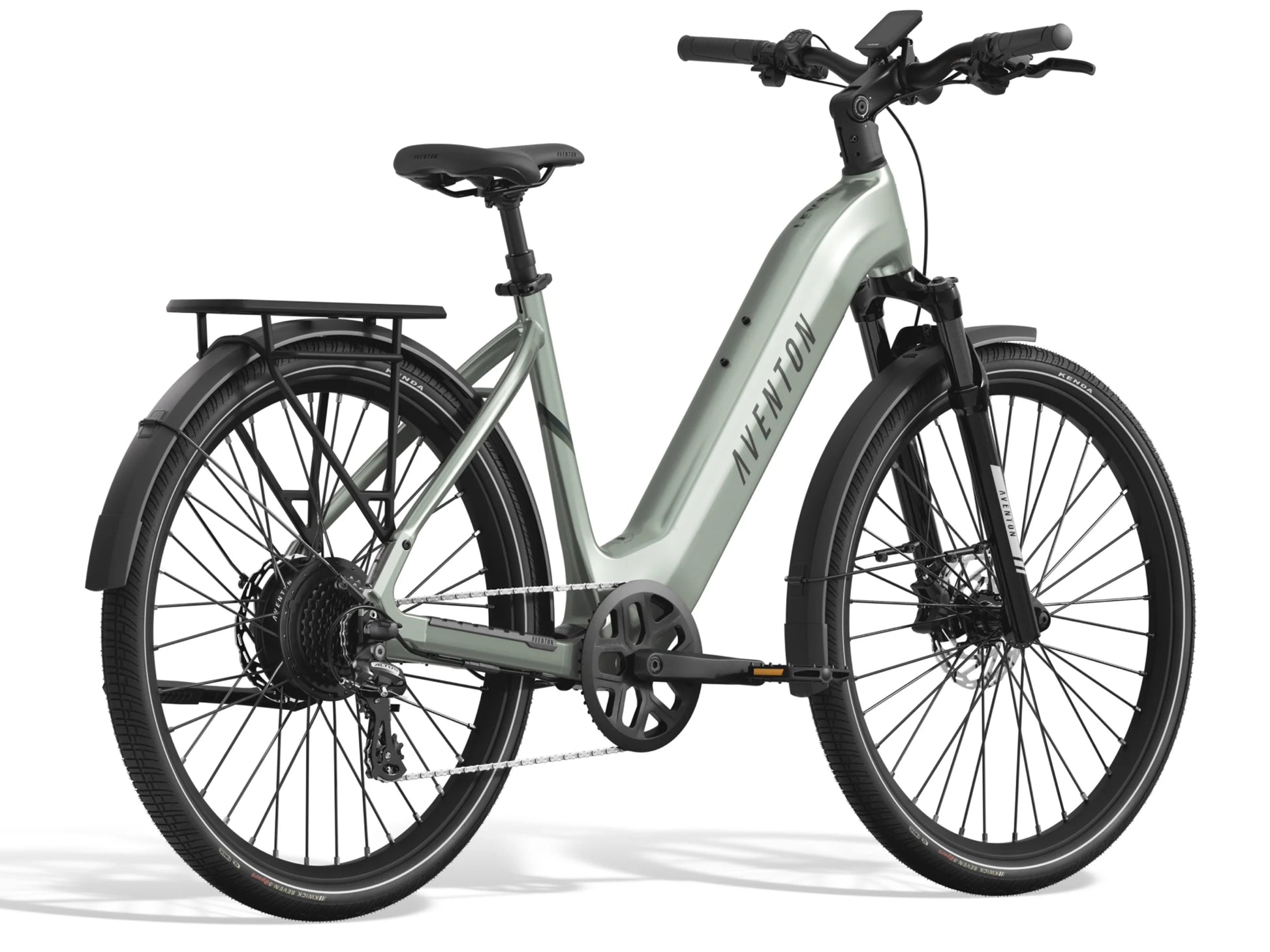 Aventon Level 3 Step-Through Road / commuter eBike Glacier mint Rear facing view