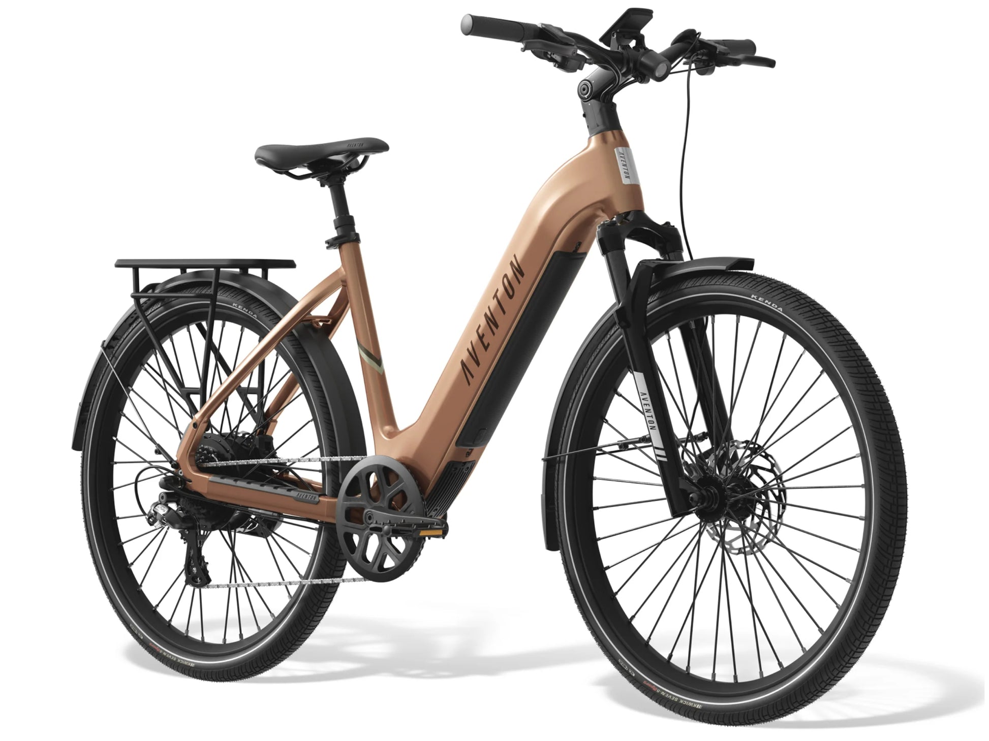 Aventon Level 3 Step-Through Road / commuter eBike Sandstone Forward facing view