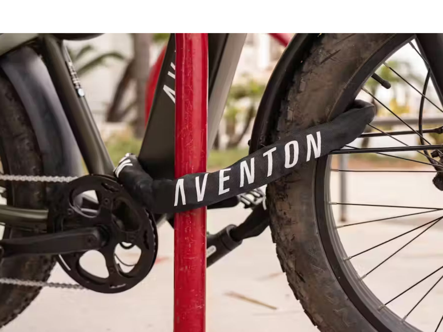 Aventon Lock Chain shown in use