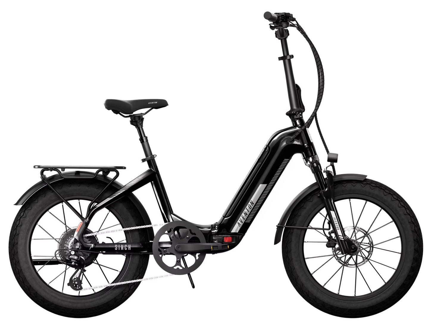 Aventon Sinch 2.5 Foldable Compact cargo eBike Midnight black Side profile