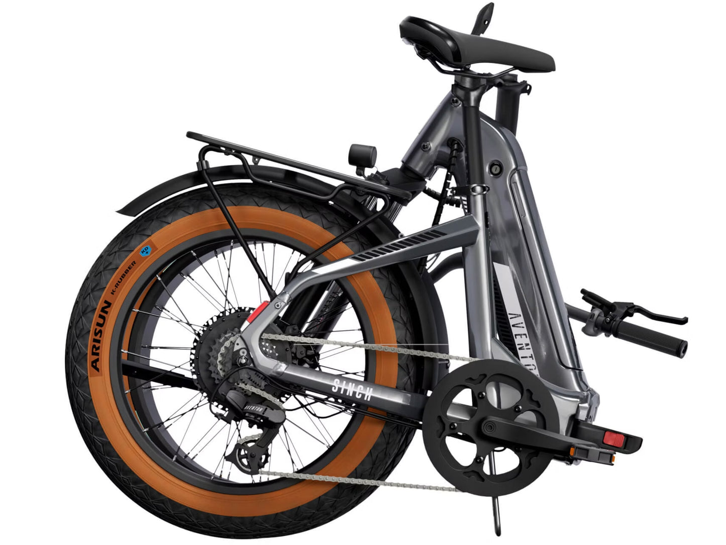 Aventon Sinch.2 Compact cargo folding eBike Folded up view