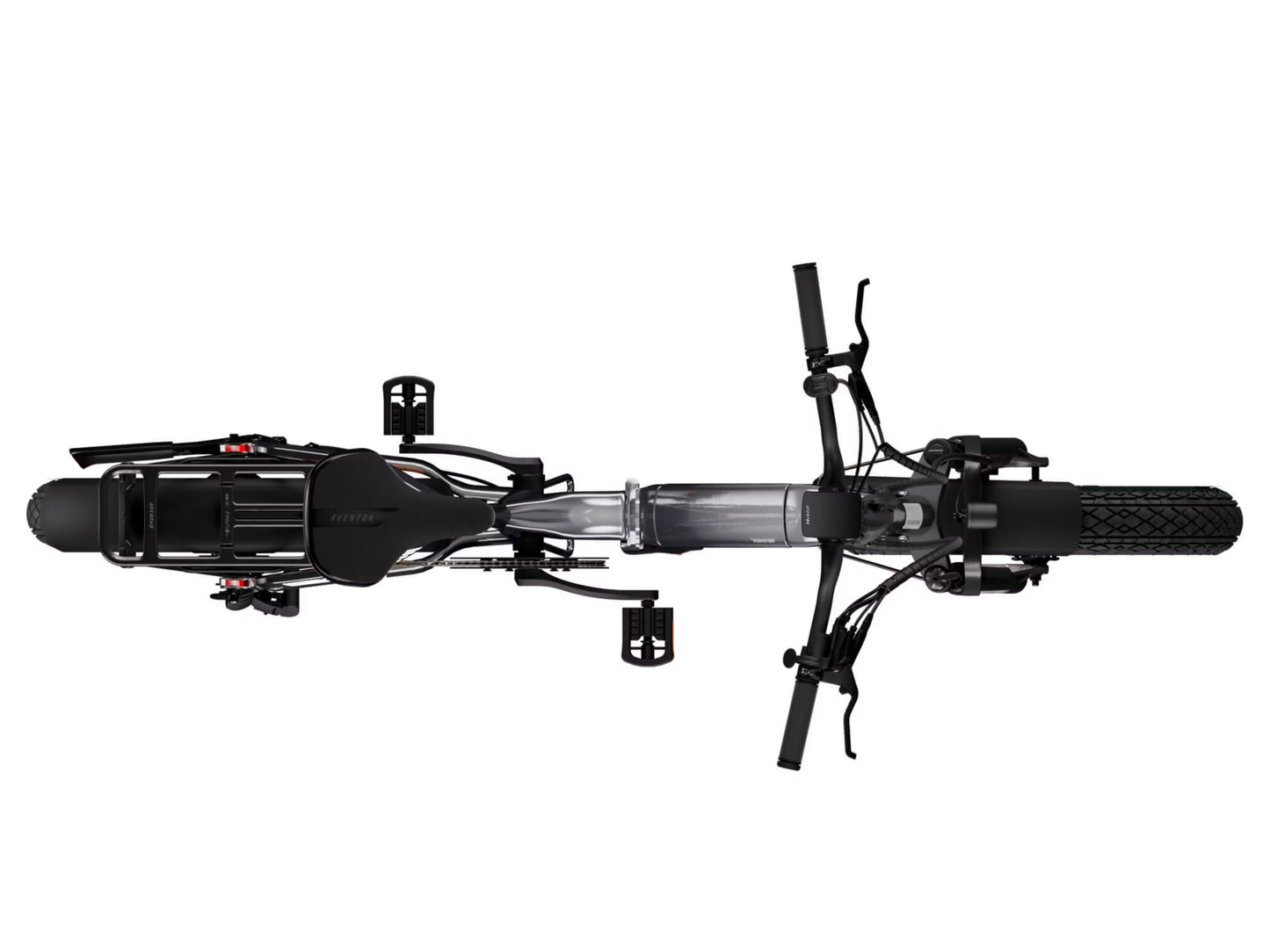 Aventon Sinch.2 Compact cargo folding eBIke Quicksilver Top View