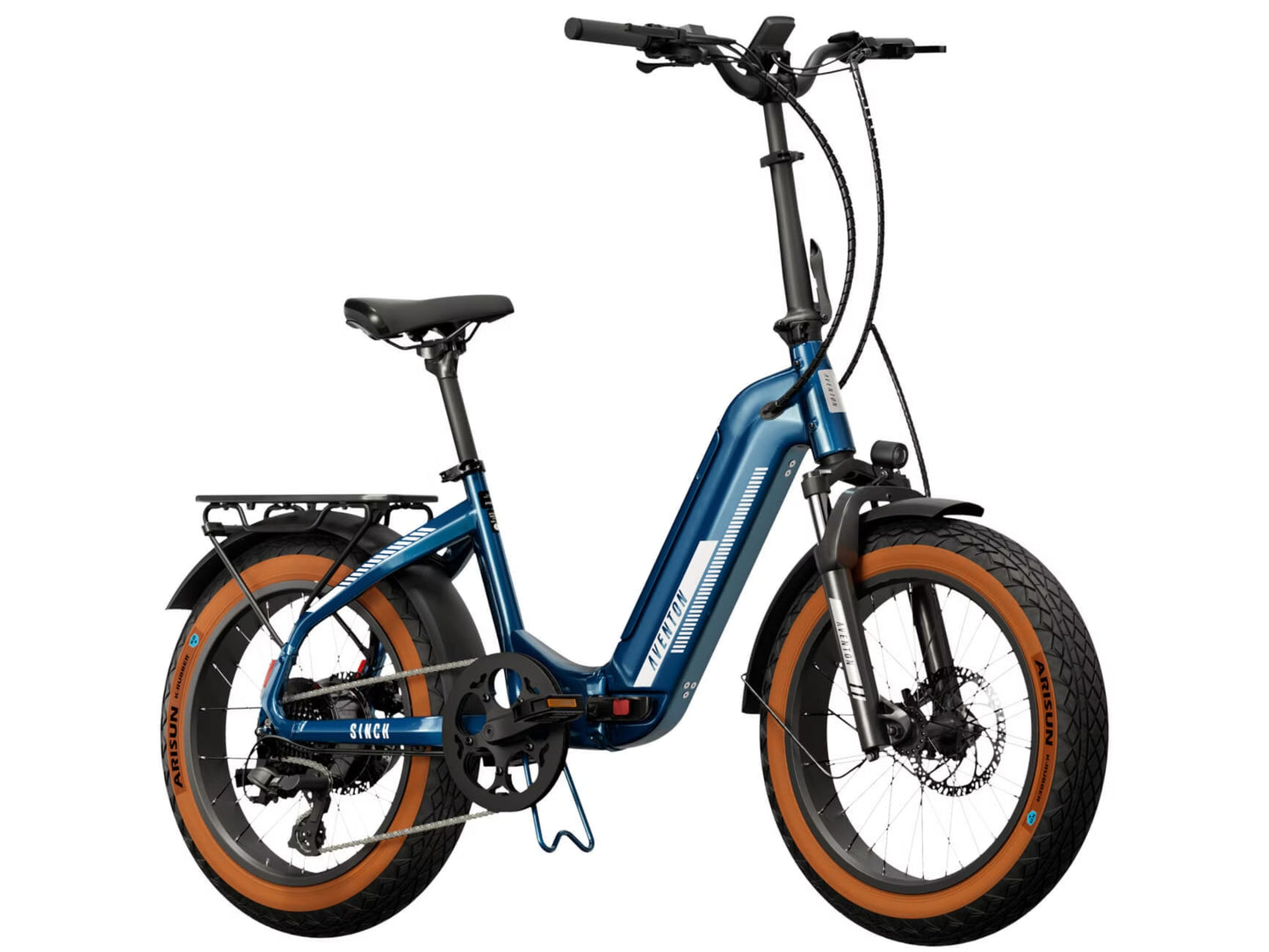 Aventon Sinch.2 Compact cargo folding eBIke Sapphire Forward facing view