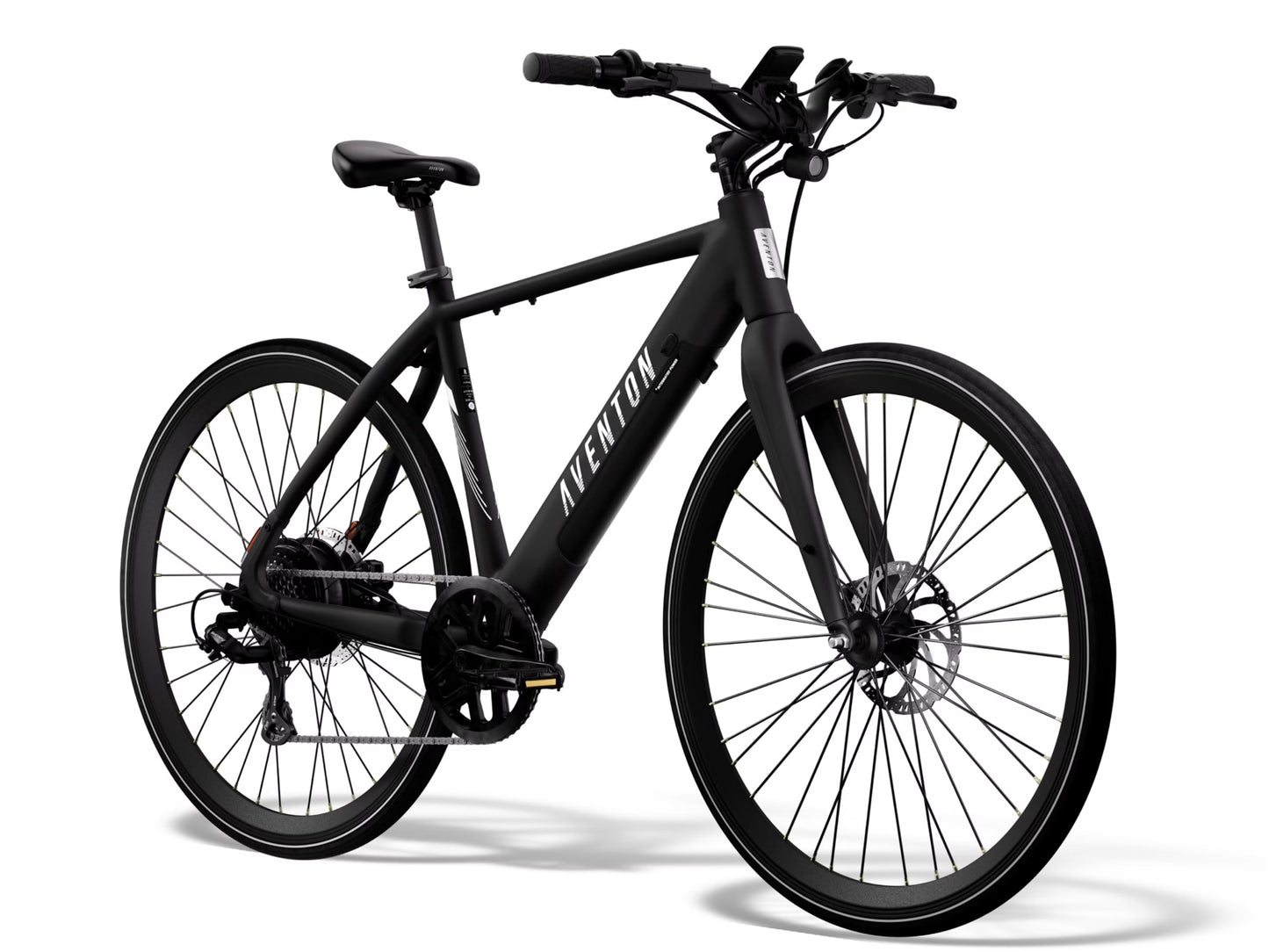 Aventon Soltera 2.5 Road /commuter Urban eBike Matte midnight black Forward facing view