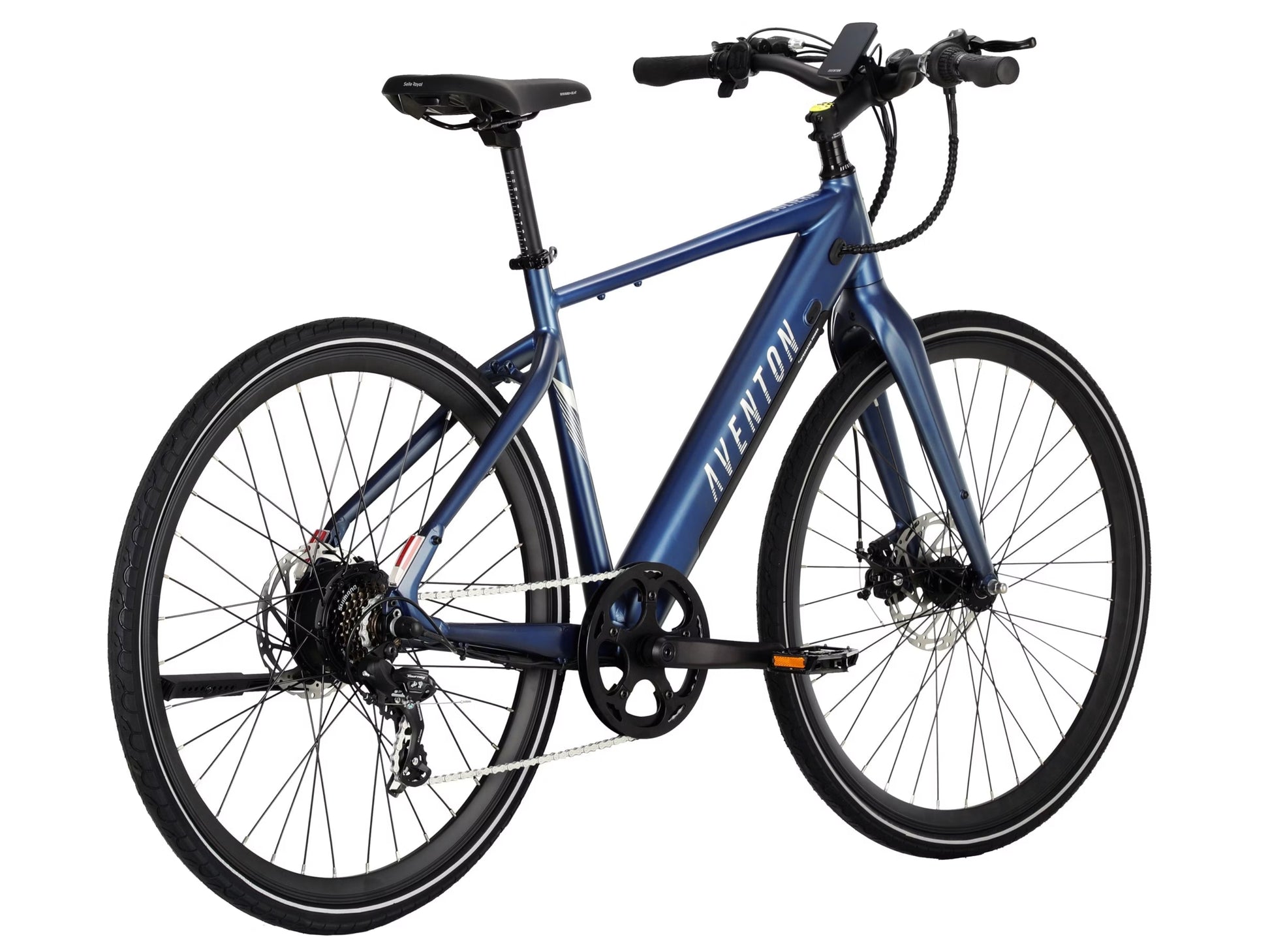 Aventon Soltera 2. Road /commuter Urban eBike Matte storm blue Rear facing view