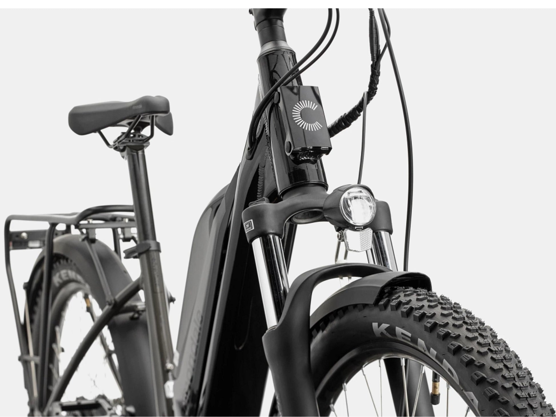 Cannondale Adventure Neo Allroad Speed Low Step-Thru Road/commuter Black Front view closeup