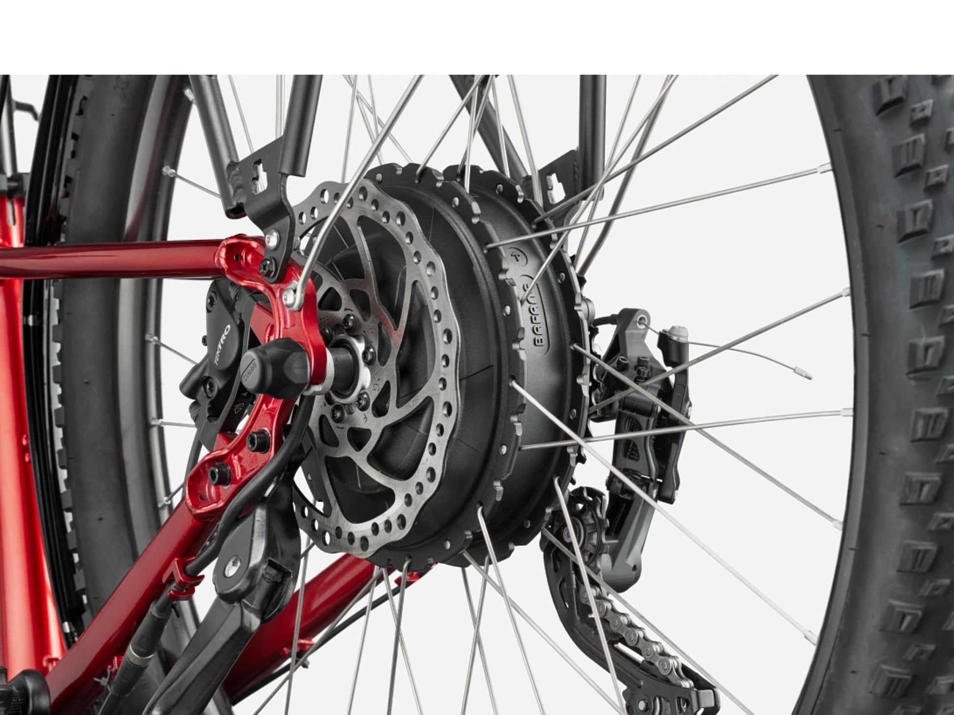 Cannondale Adventure Neo Allroad Speed Road/commuter Fire red Bafang Motor closeup