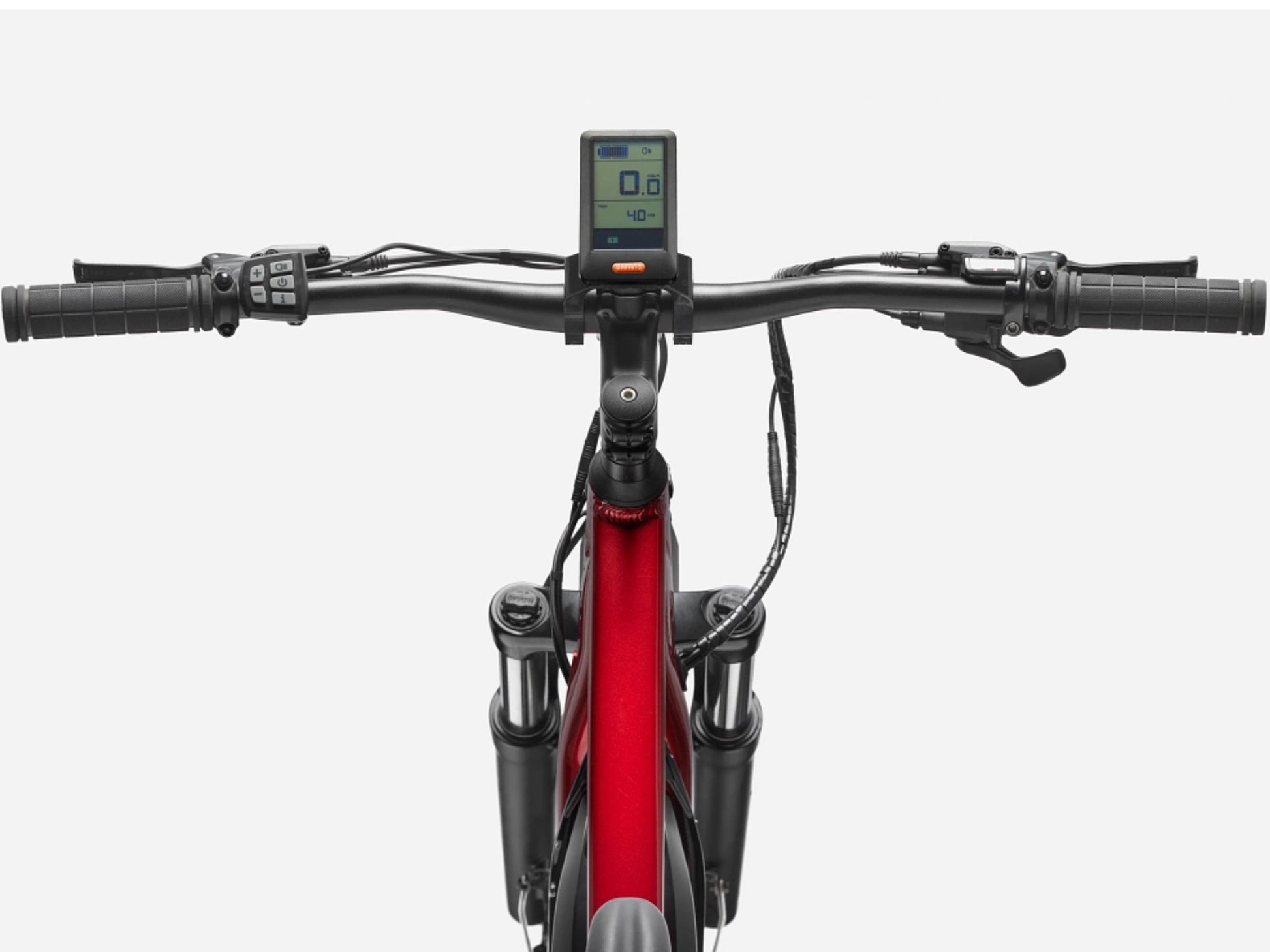 Cannondale Adventure Neo Allroad Speed Road/commuter Fire red Cockpit closeup