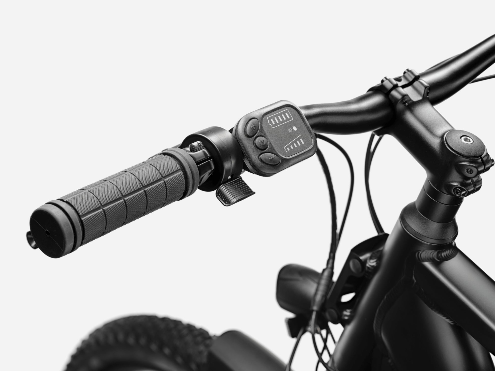 Cannondale Adventure Neo Allroad Low Step-Thru Road/commuter Storm Cloud Closeup of Thumb throttle