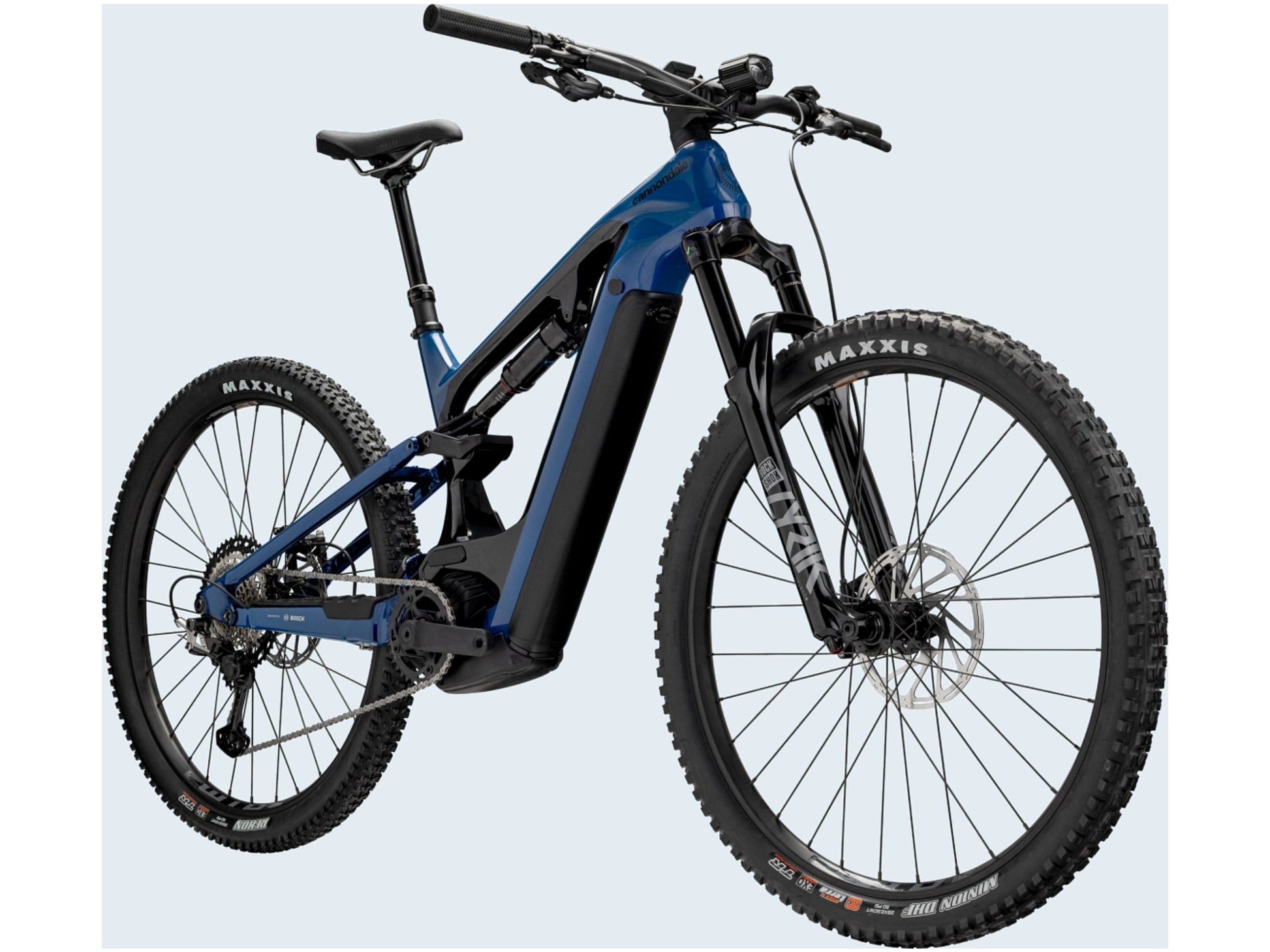 Cannondale Moterra Carbon 1 Full Suspension eMTB Abyss blue Forward facing view