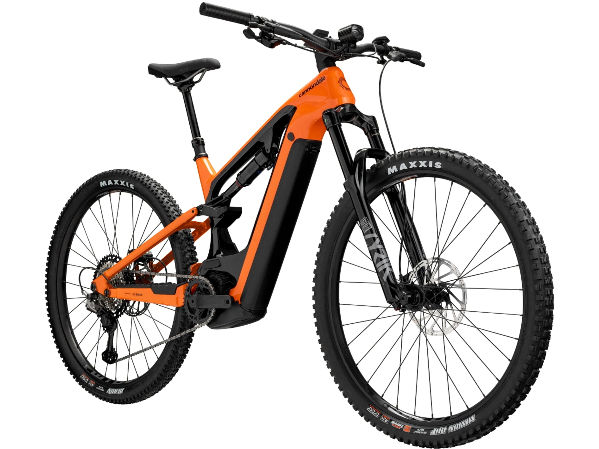 Cannondale Moterra Carbon 1 Full Suspension eMTB Orange Forward faicng view