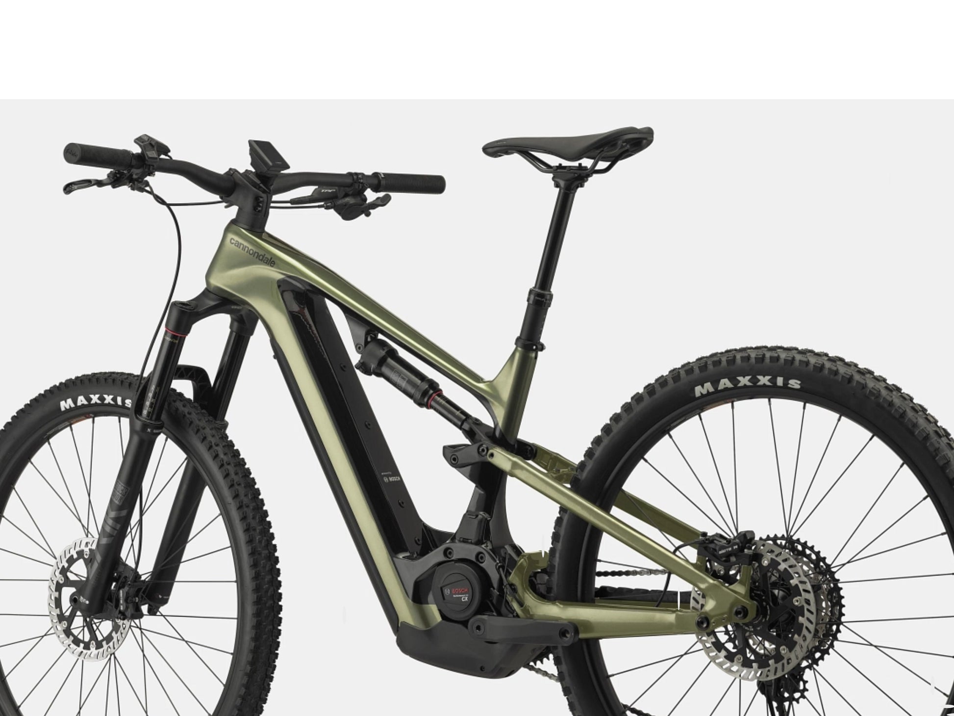 Cannondale Moterra Carbon 2 eMTB Full suspension Mantis Rear facing view