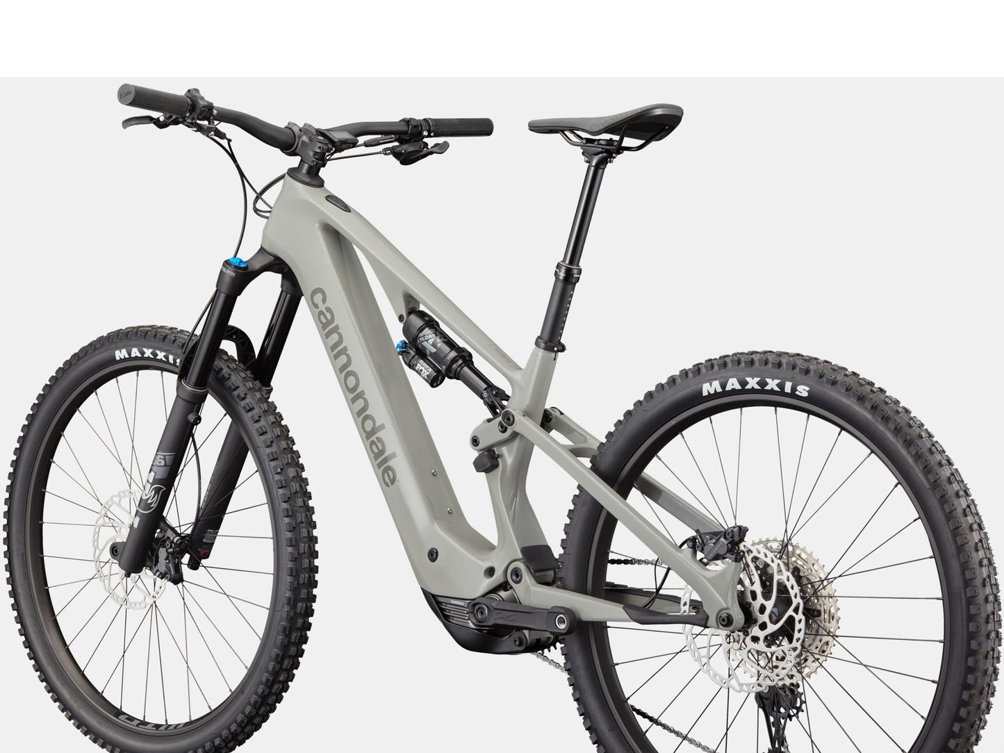 Cannondale Moterra SL 2 Dual suspension eMTB Tiger shark Rear facing view