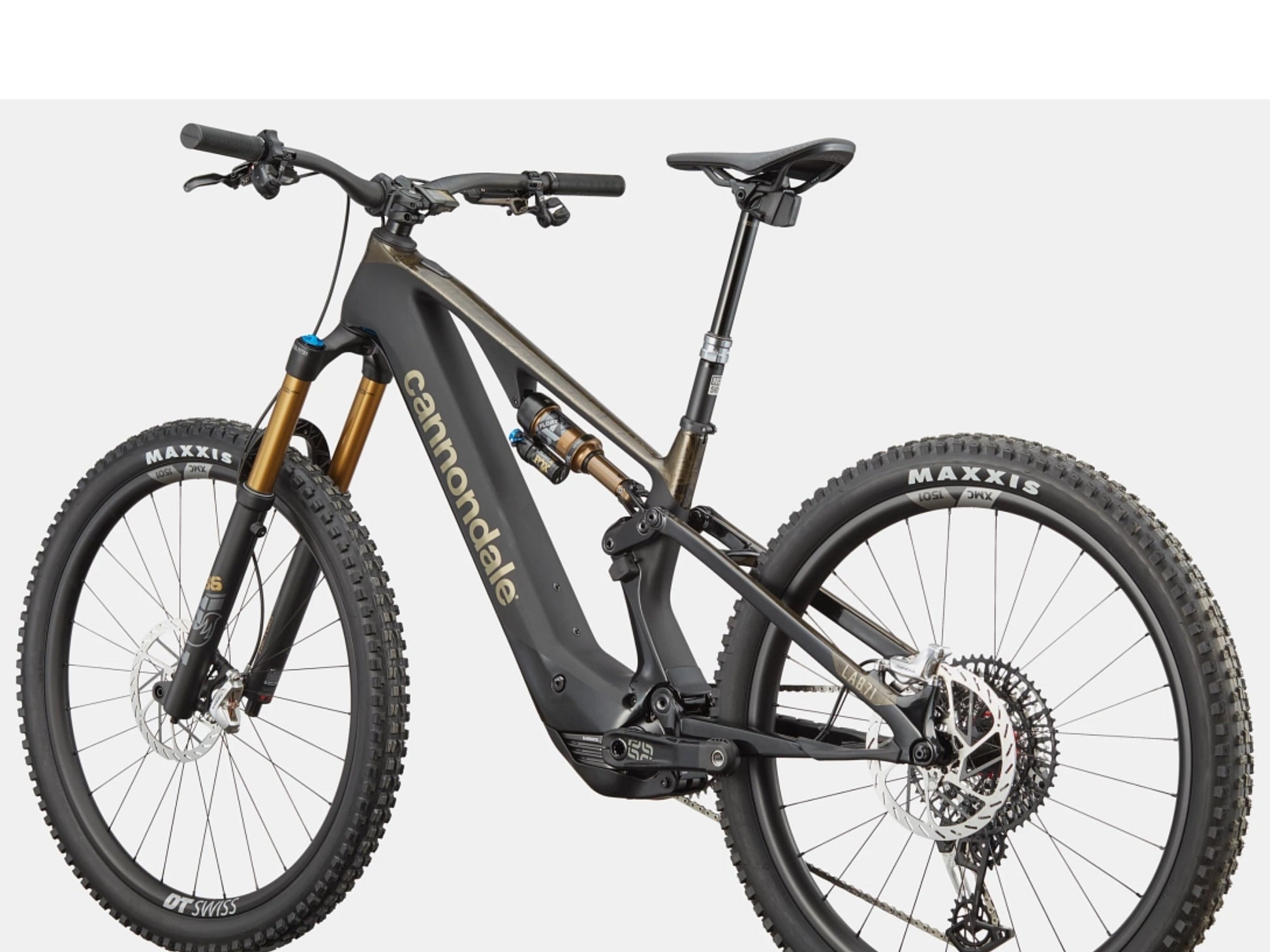 Cannondale Moterra SL LAB71 Dual Suspension eMTB Pewter Rear facing view