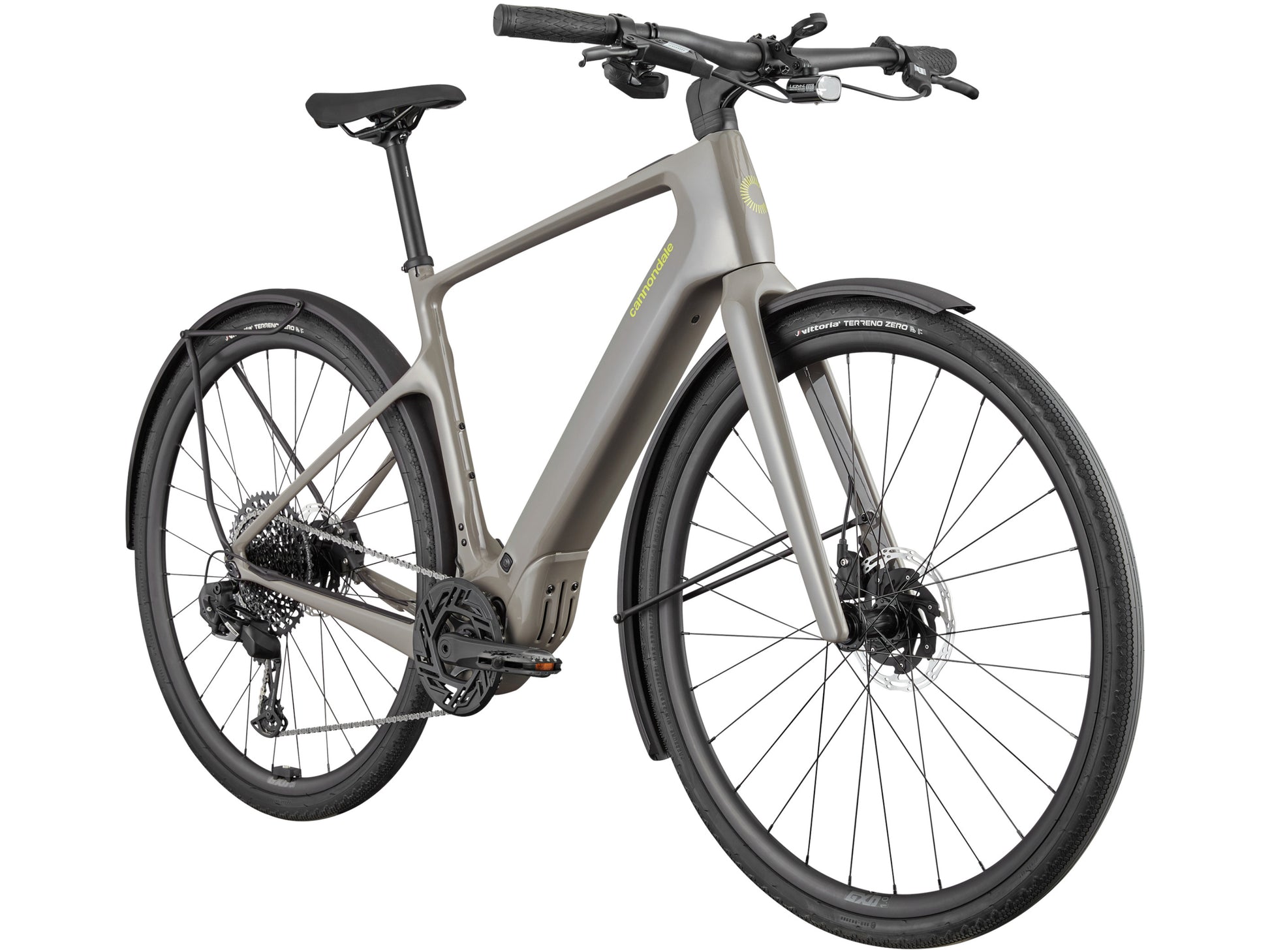 Cannondale Tesoro Carbon 1 Electric bike High Speed Road / commuter Stealth grey  Forward facing view