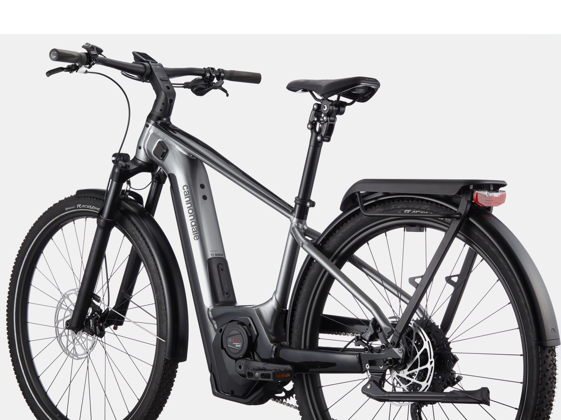 Cannondale Tesoro X 1 Electric bike High Speed Road / Commuter Grey Rear facing view