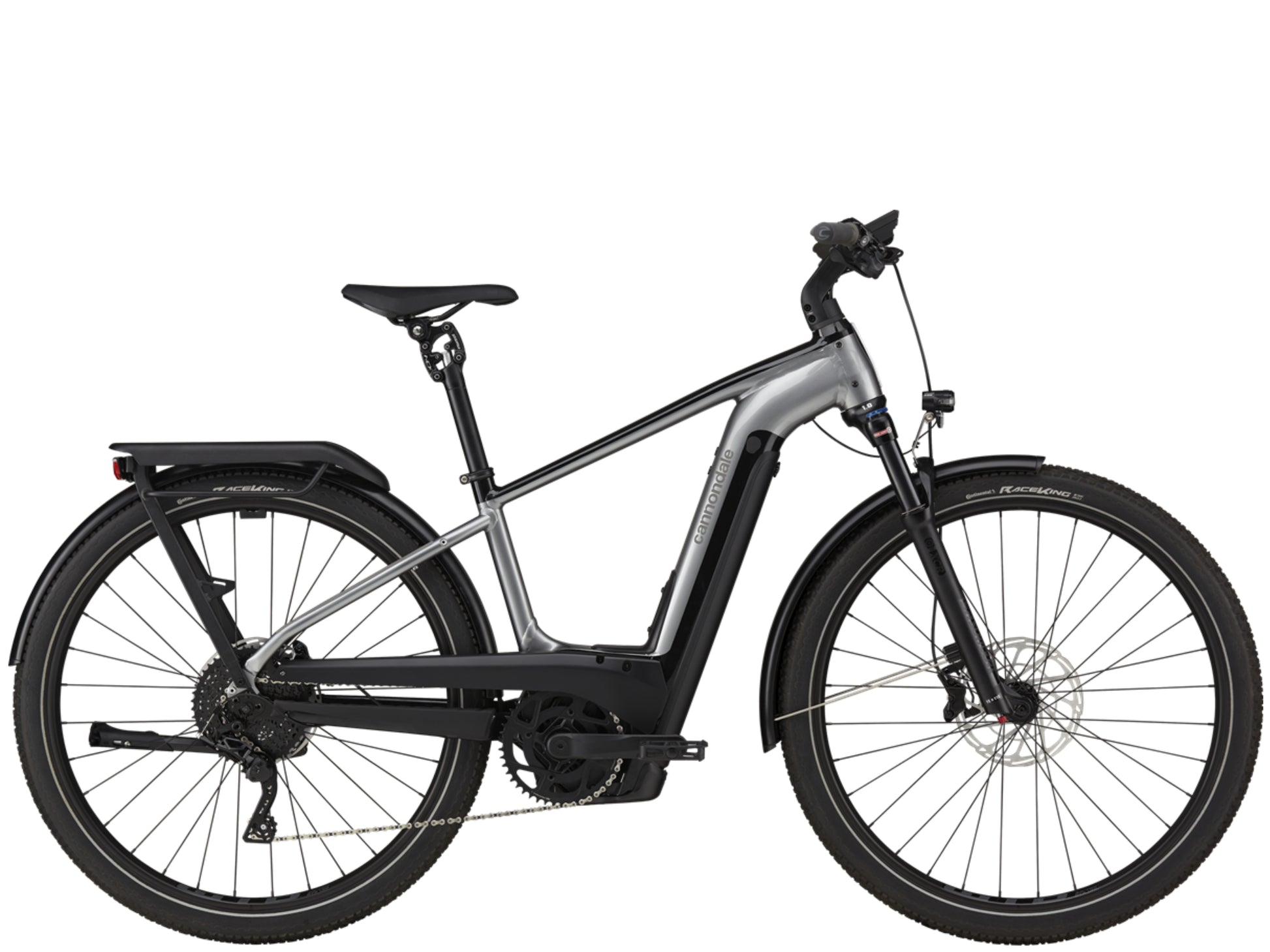 Cannondale Tesoro X 1 Electric bike High Speed Road / Commuter Grey Side profile