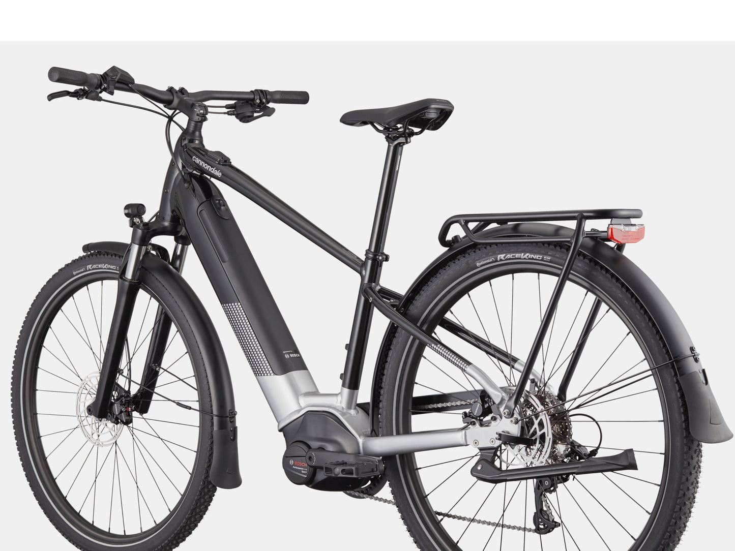 Cannondale Tesoro X3 Electric Bike High Speed Road / commuter Mercury Rear facing view