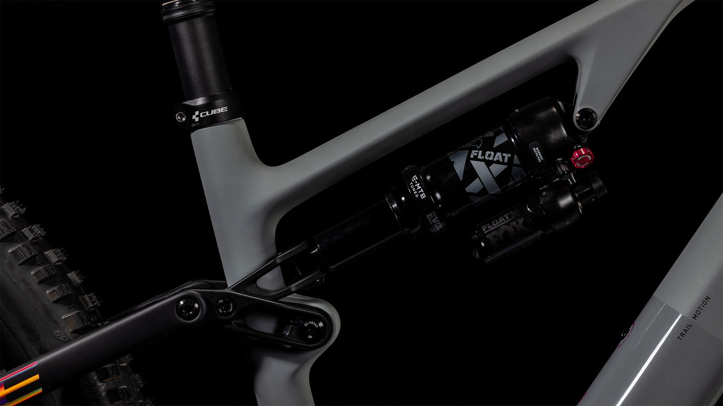 Cube AMS Hybrid One44 C:68X TM 400X 29 Swampgrey 'n' purplereflex Rear shock closeup