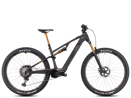 Cube AMS Hybrid One44 C:68X SLT 400X 29 Carbon 'n' golddust Full suspension emtb Side profile