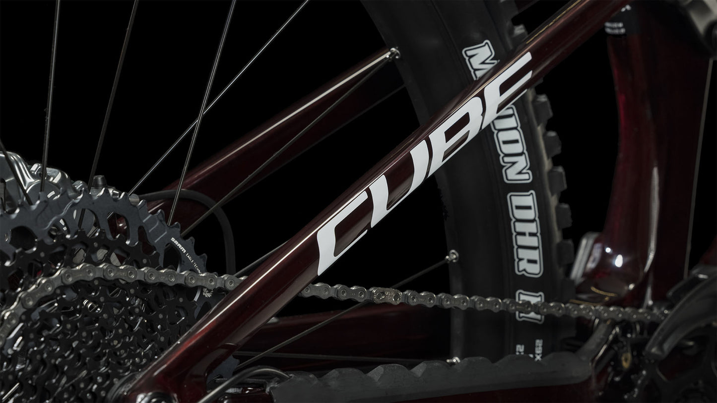 Cube Stereo Hybrid One55 C:68X SLX 750 29 liquidred 'n' carbon chain, rear triangle