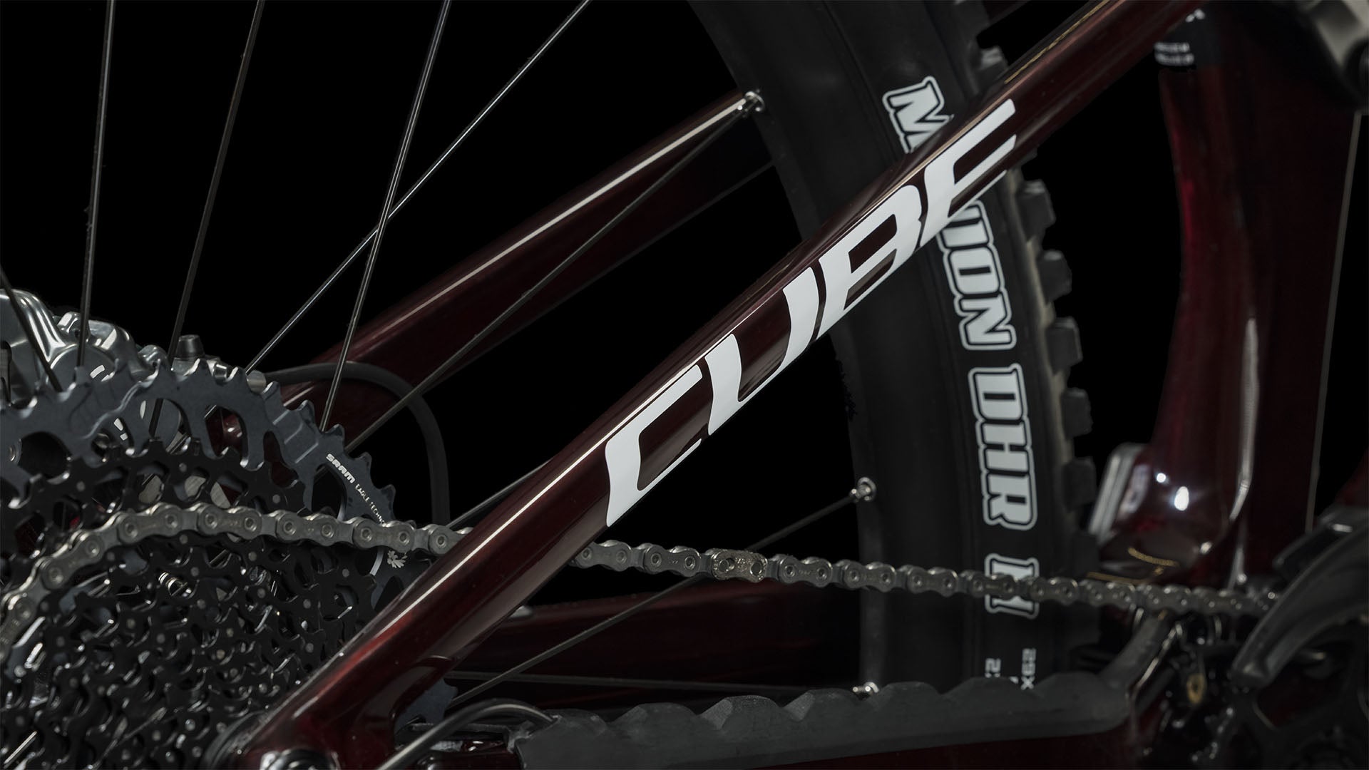 Cube Stereo Hybrid One55 C:68X SLX 750 29 liquidred 'n' carbon chain, rear triangle