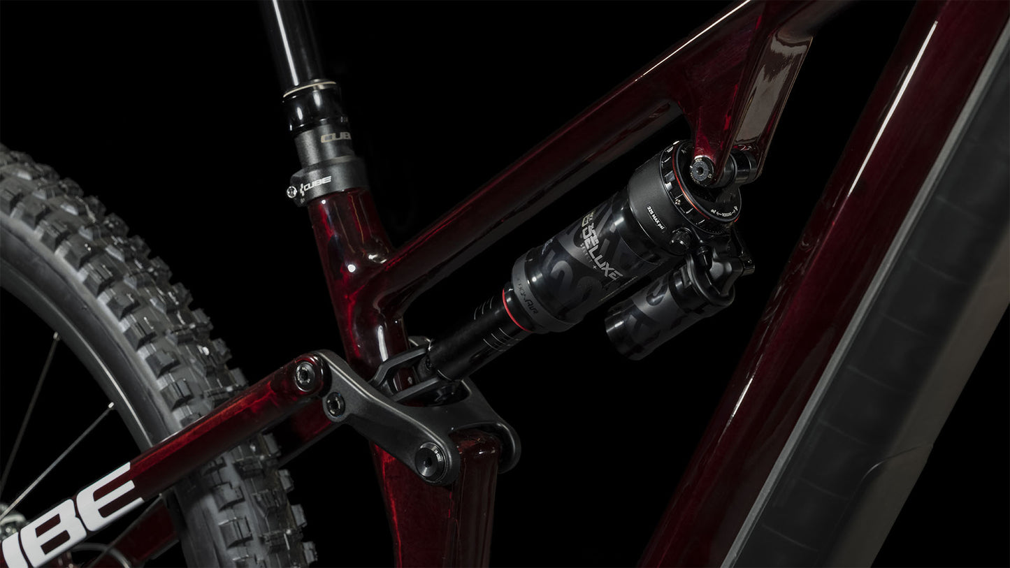 Cube Stereo Hybrid One55 C:68X SLX 750 29 liquidred 'n' carbon rear shock