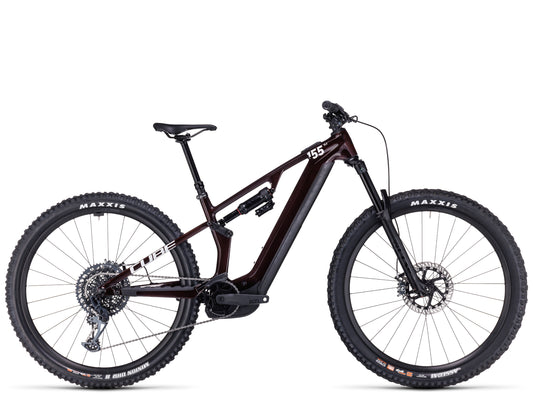 Cube Stereo Hybrid One55 C68x SLX 750 Full Suspension eMTB 29 liquidred 'n' carbon side profile