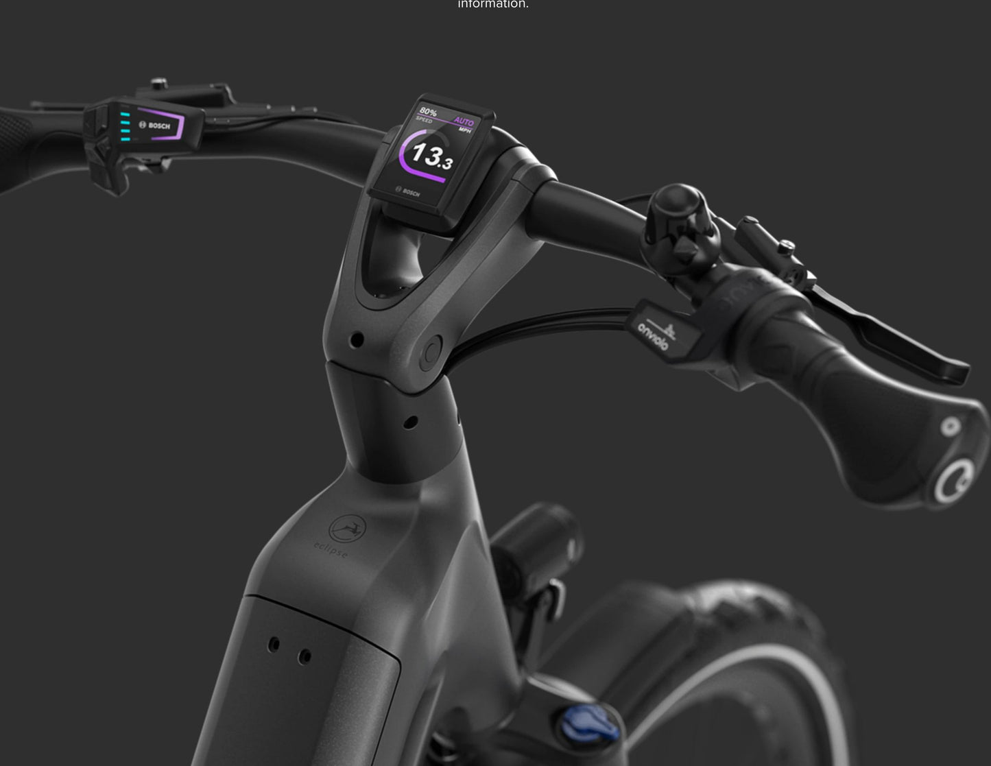 Gazelle Eclipse C380+ Handlebars, Adjustable stem, Bosch Kiox display, Enviolo shifter