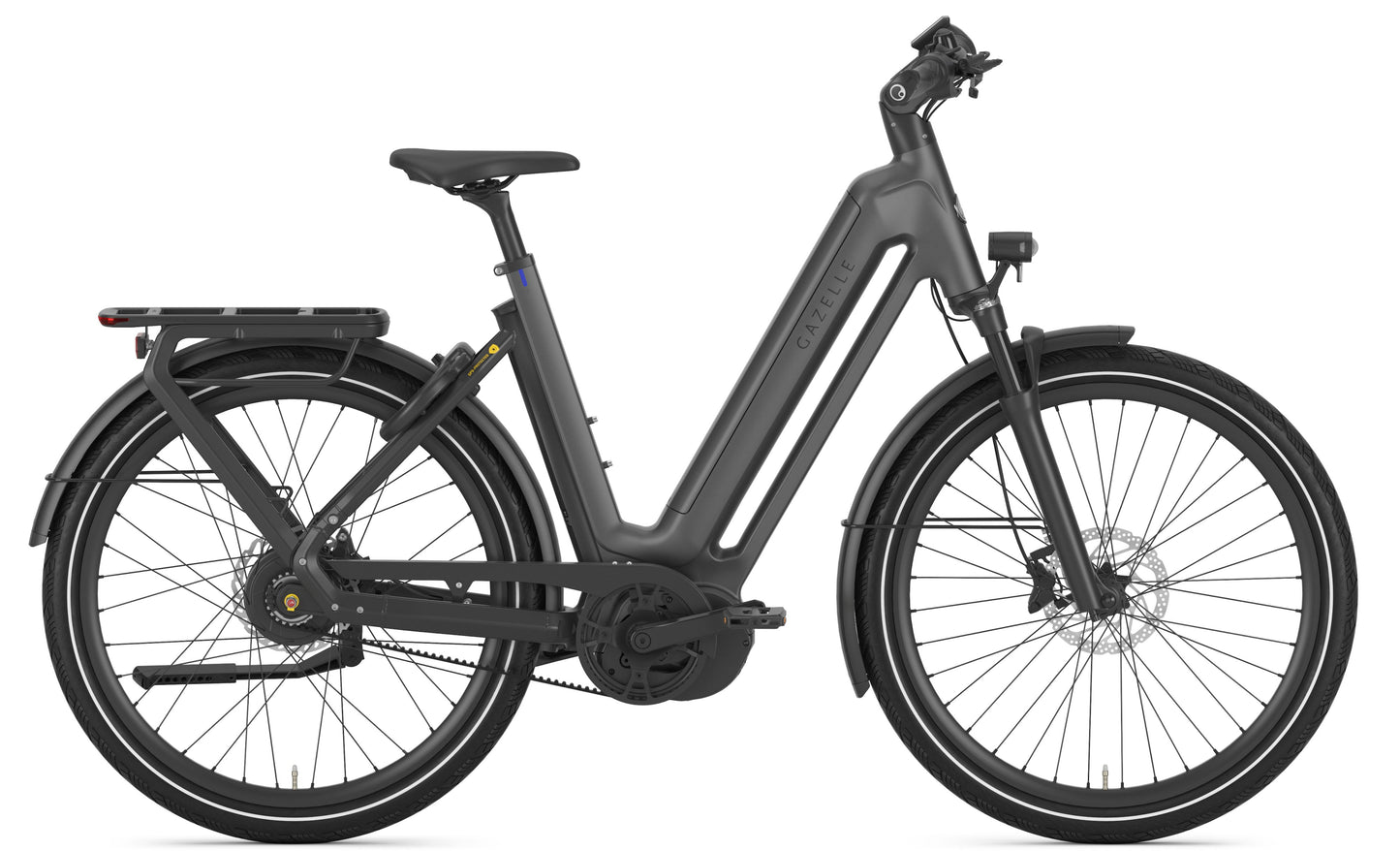 Gazelle Eclipse C380+ Low step Anthracite grey Side profile