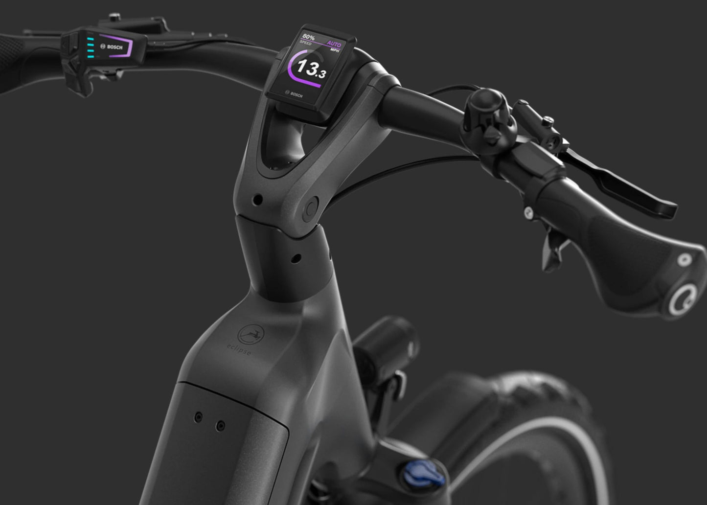Gazelle Eclipse T11+ Anthracite Adjustable stem, Bosch Kiox display