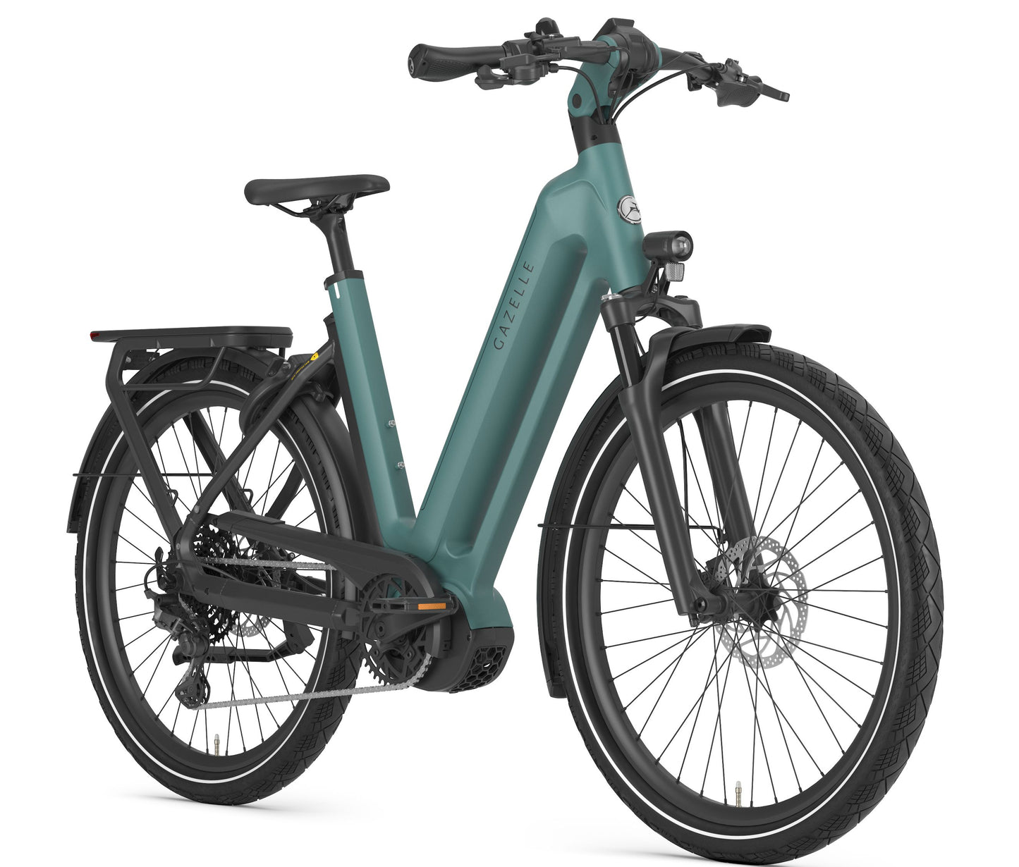 Gazelle Elcipse T11+ Low Step Thyme green Angled view