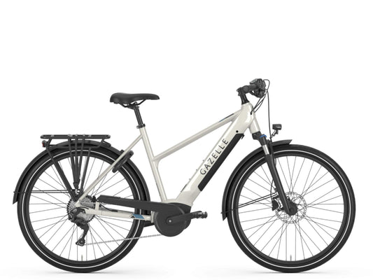 Gazelle Medeo T10 Mid Step ivory gloss side view on Fly Rides