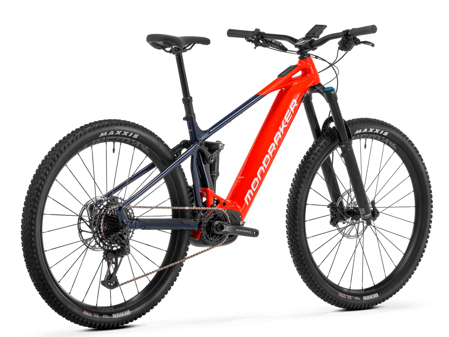 Mondraker Chaser R Enduro eMTB Flame red Rear facing view
