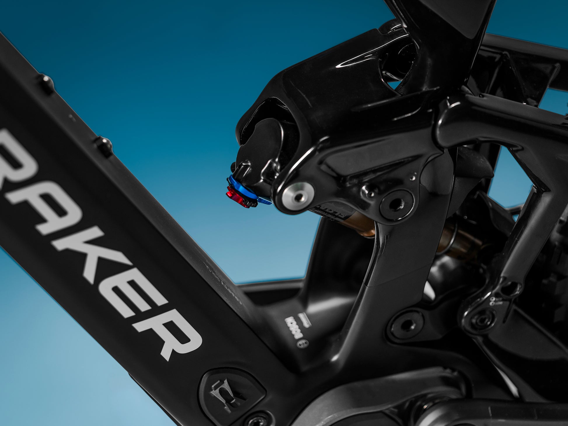 Mondraker Crafty Carbon RR SL Full Suspension eMTB Enduro Superblack Rear shock closeup