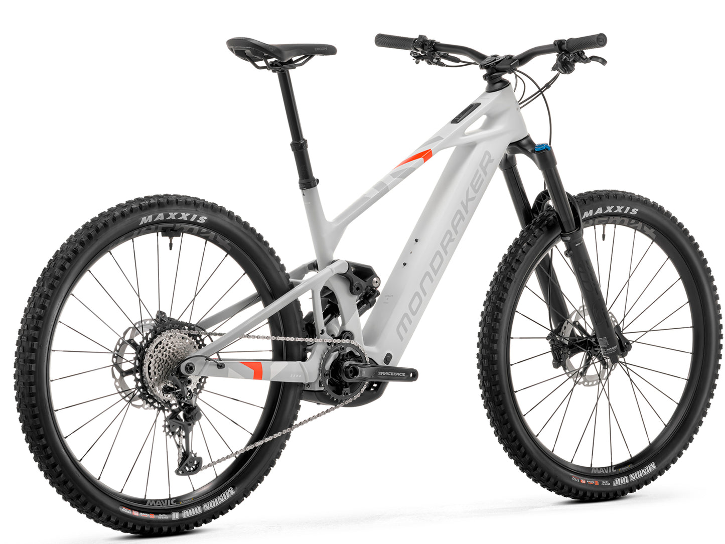 Mondraker Crafty Carbon R Enduro eMTB Bunker grey Rear facing view